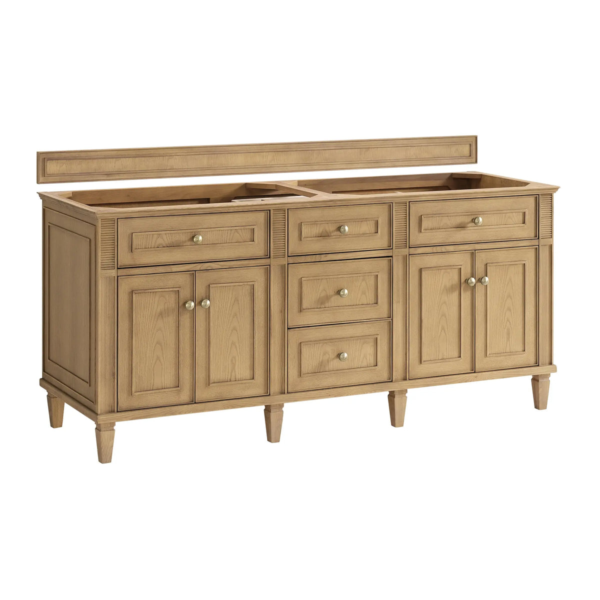 72 Lorelai Double Vanity In Light Natural Oak Standard Carrara White Marble 8 Widespread 2