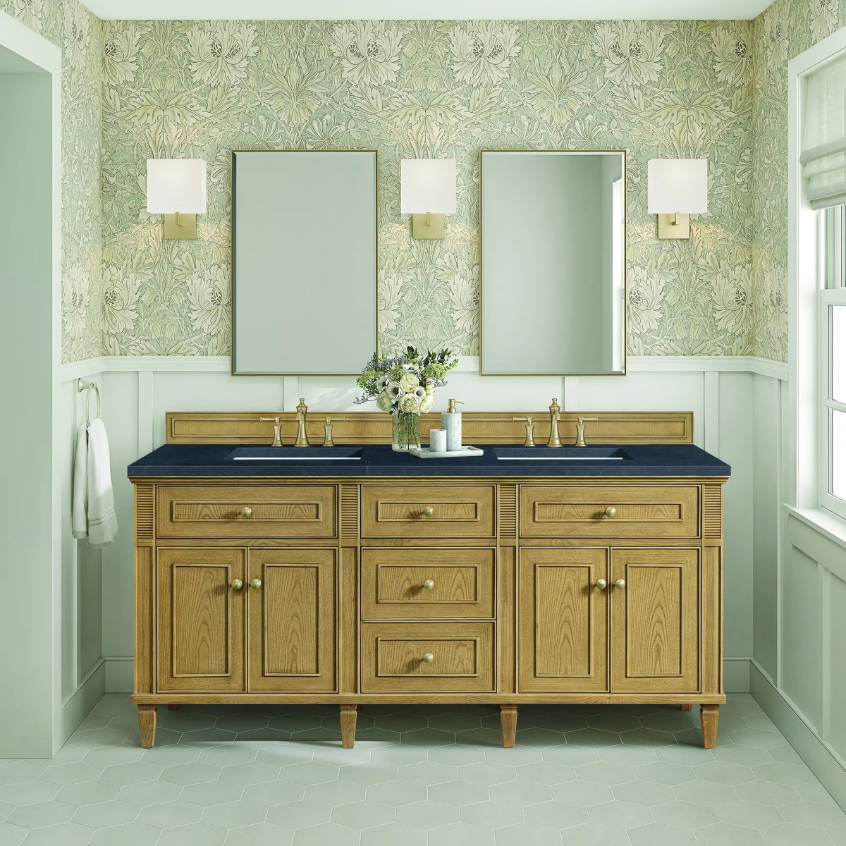 72 Lorelai Double Vanity In Light Natural Oak Standard Charcoal Soapstone Silestone 8 Widespread 3