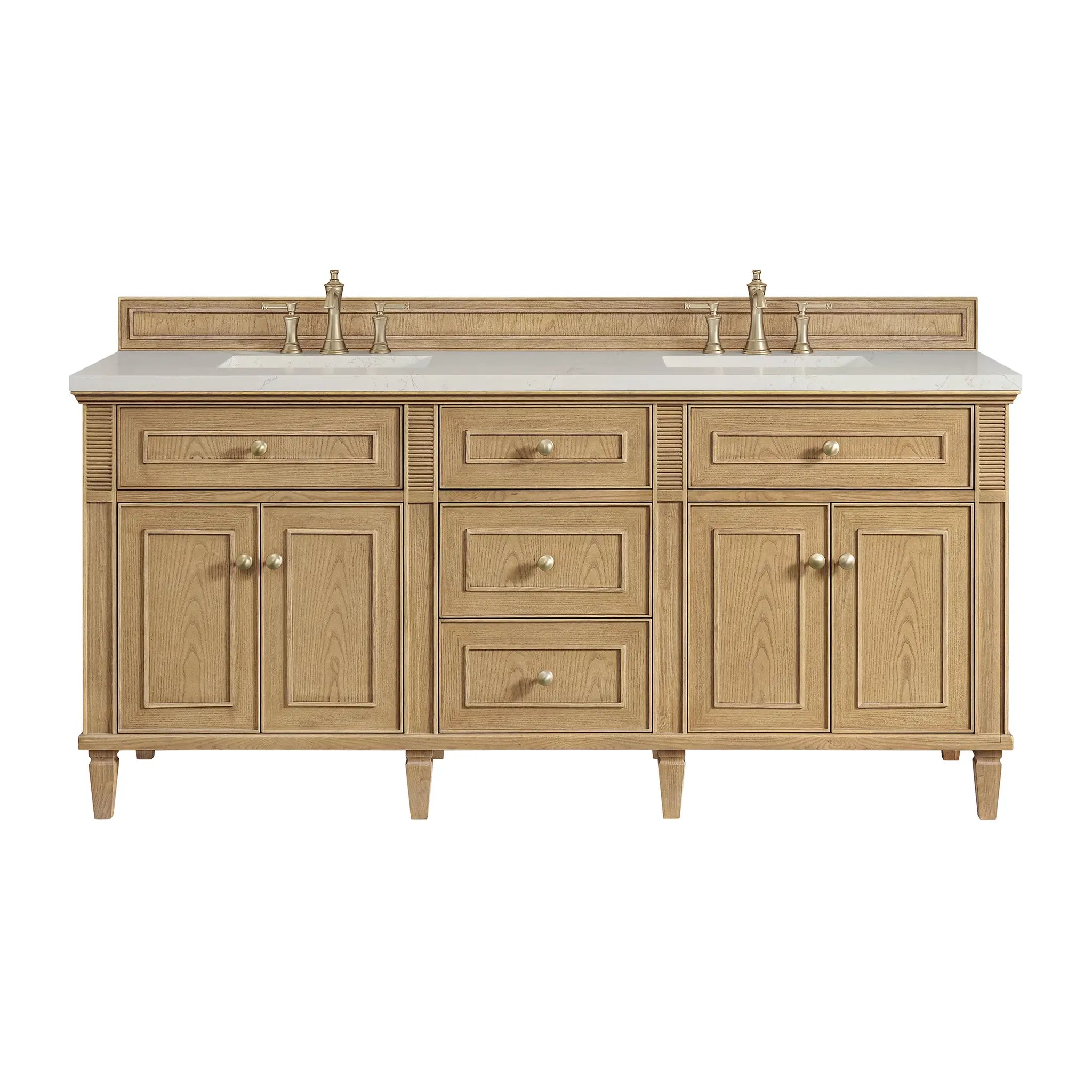 72" Lorelai Double Vanity in Light Natural Oak by James Martin Vanities