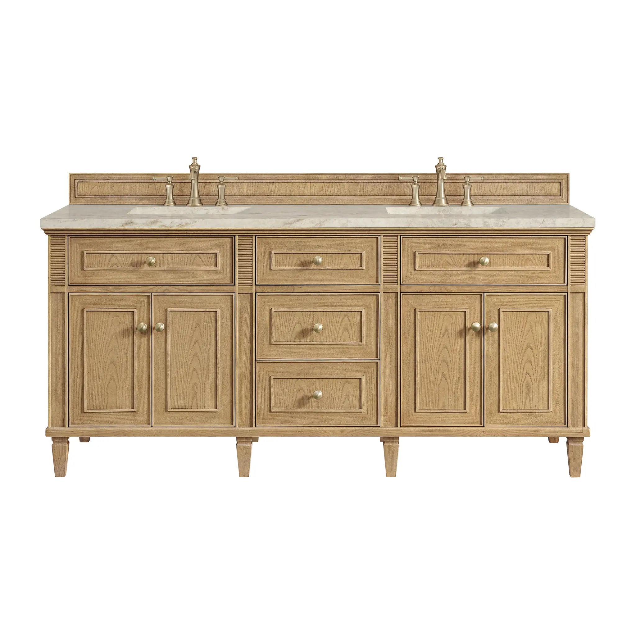 72" Lorelai Double Vanity in Light Natural Oak by James Martin Vanities