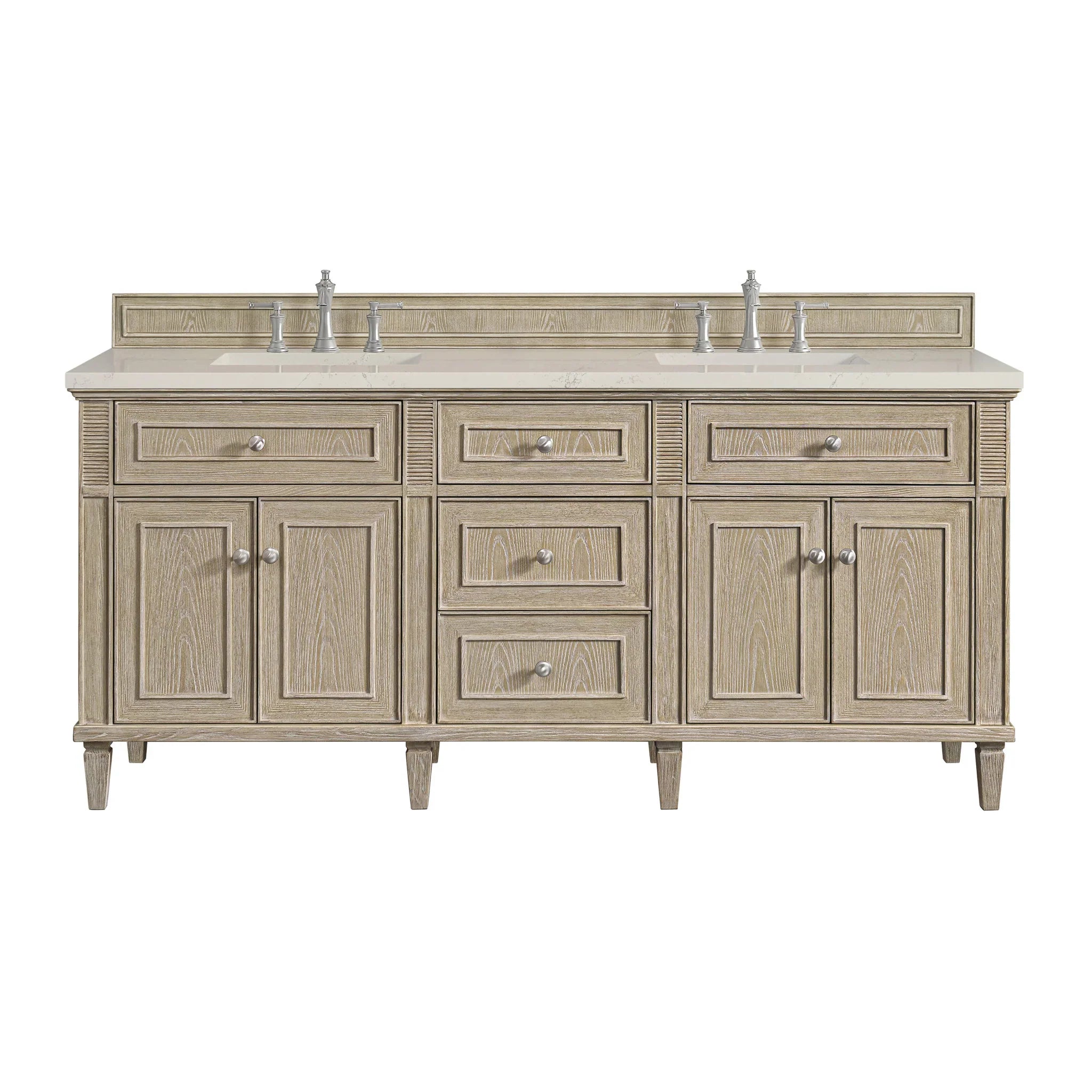 72" Lorelai Double Vanity in Whitewashed Oak by James Martin Vanities