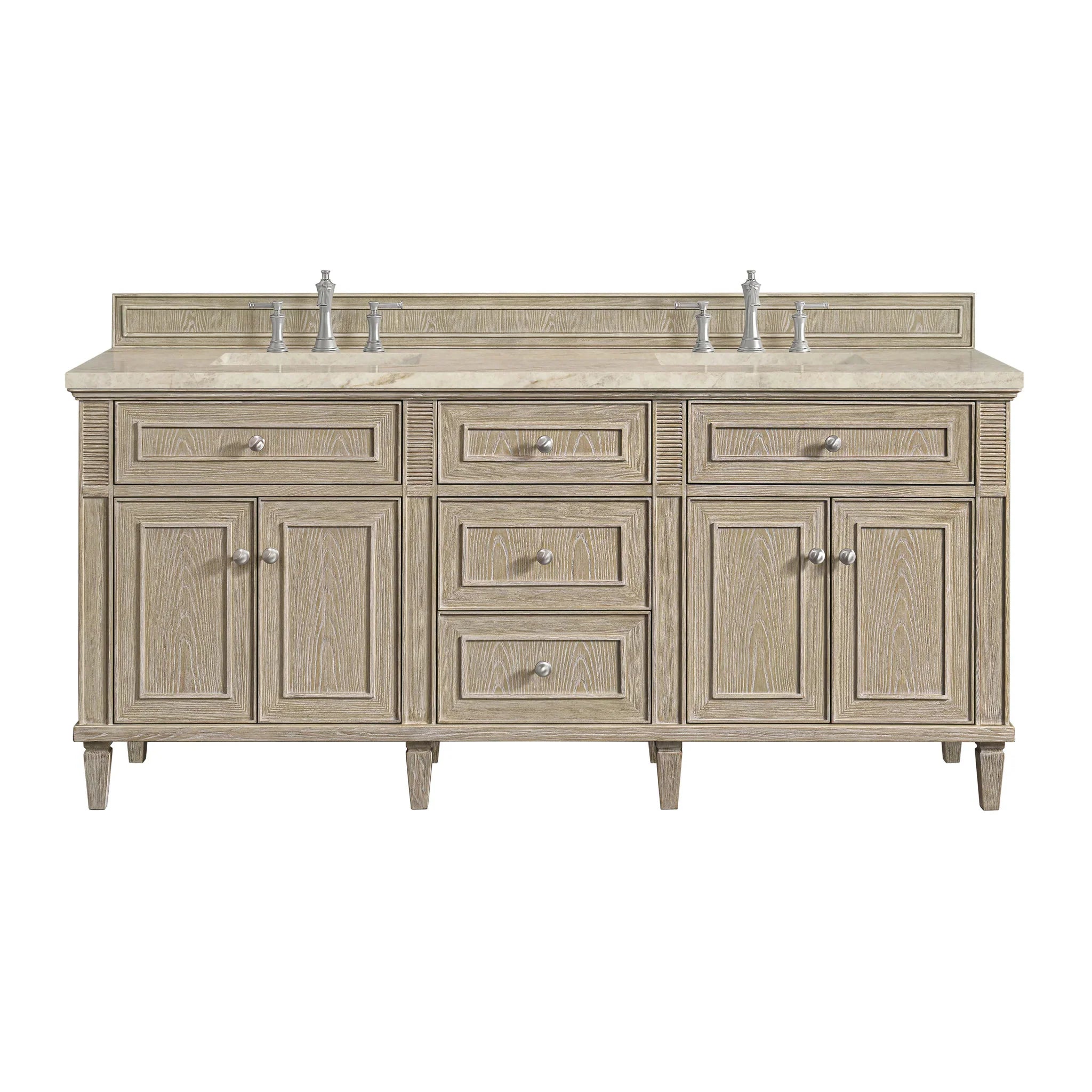 72" Lorelai Double Vanity in Whitewashed Oak by James Martin Vanities