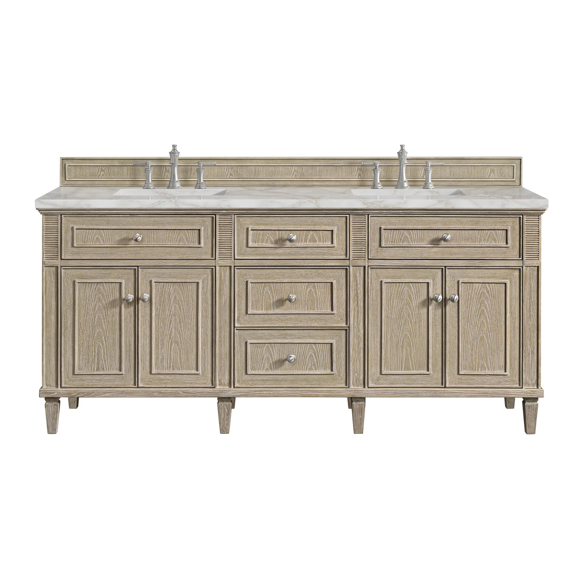 72" Lorelai Double Vanity in Whitewashed Oak by James Martin Vanities