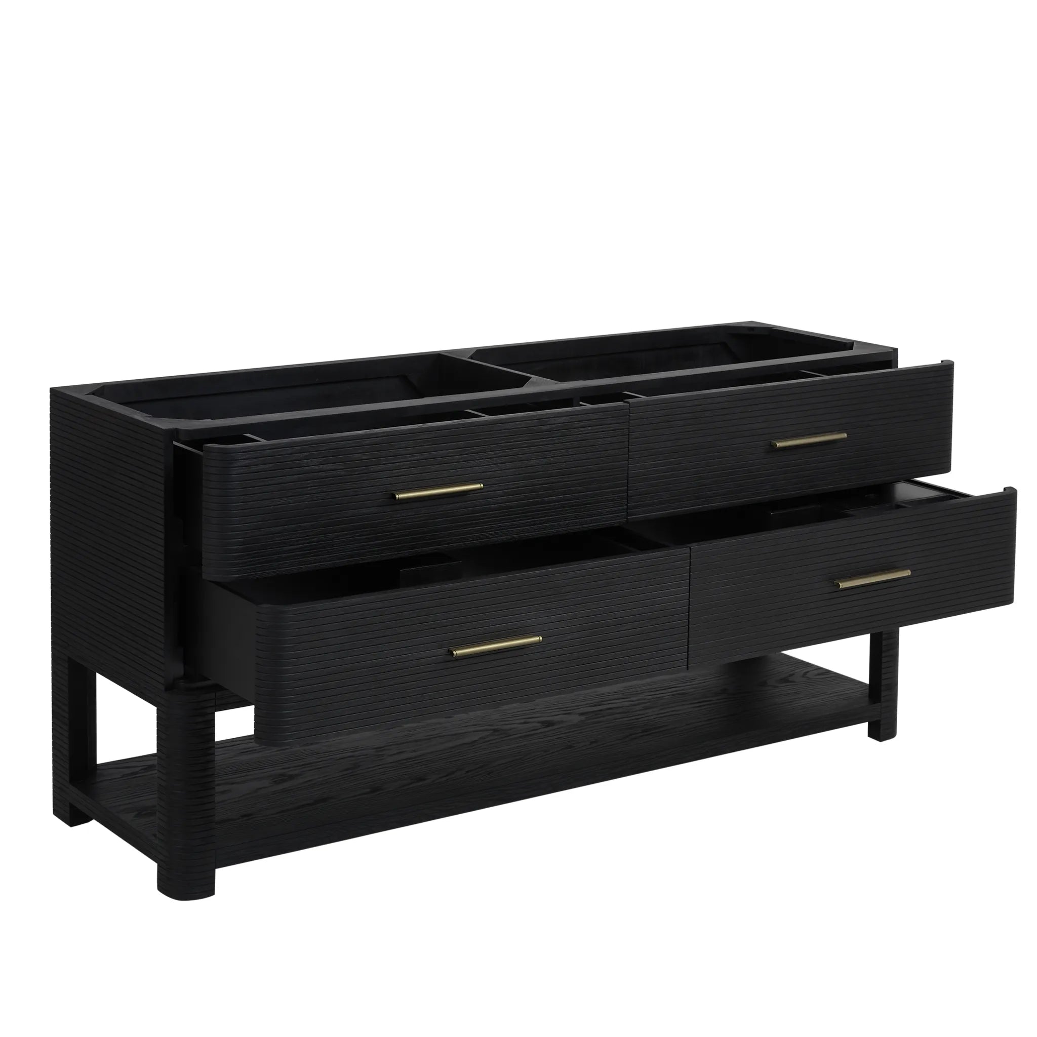 72" Lucian Double Vanity in Carbon Oak-Cabinet Only-Not Available image 2