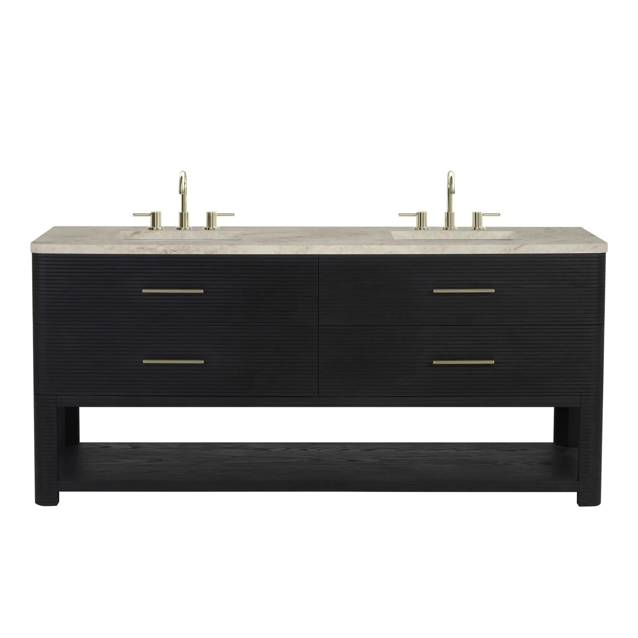 72" Lucian Double Vanity in Carbon Oak by James Martin Vanities