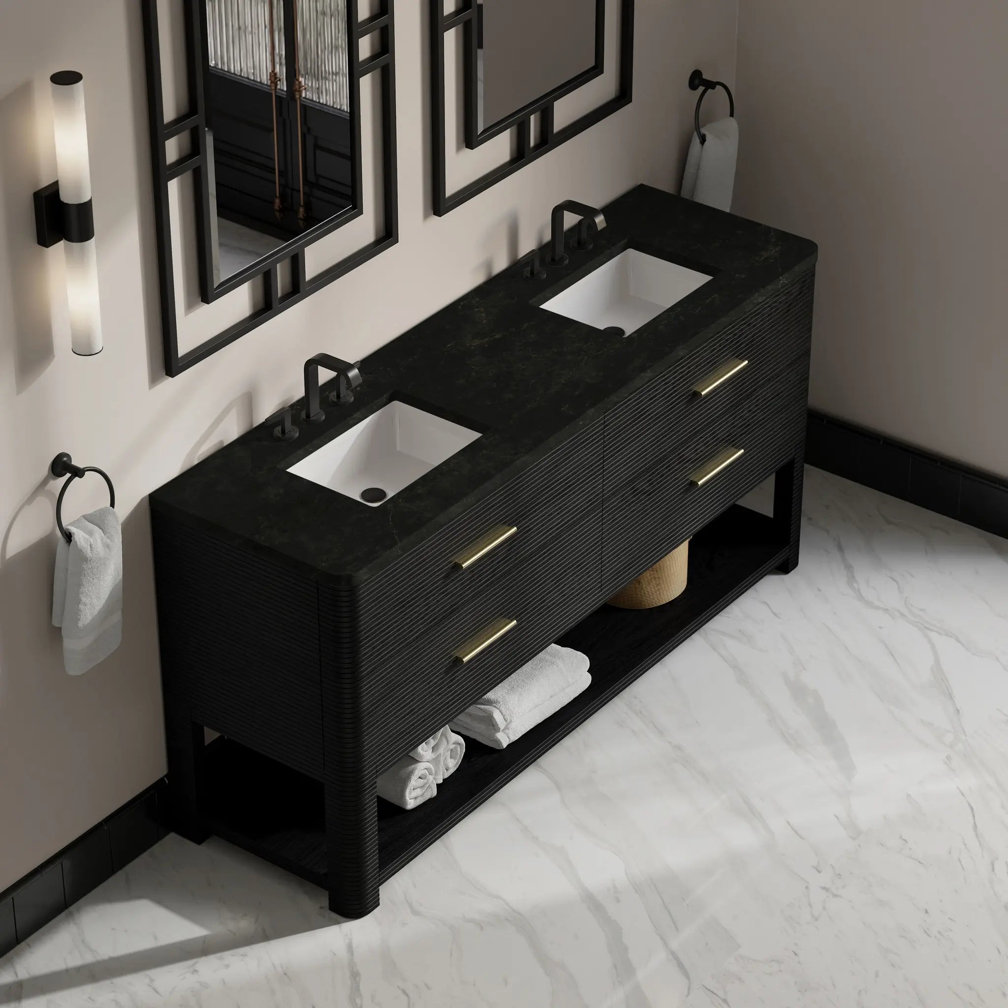 72 Lucian Double Vanity In Carbon Oak Standard Phantome Eclos 8 Widespread 6