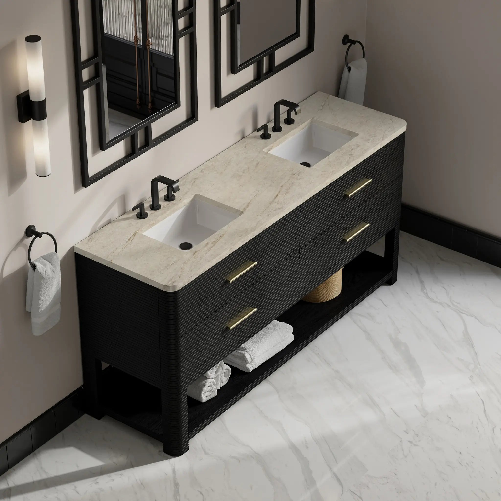 72 Lucian Double Vanity In Carbon Oak Standard Tajnar Eclos 8 Widespread 6