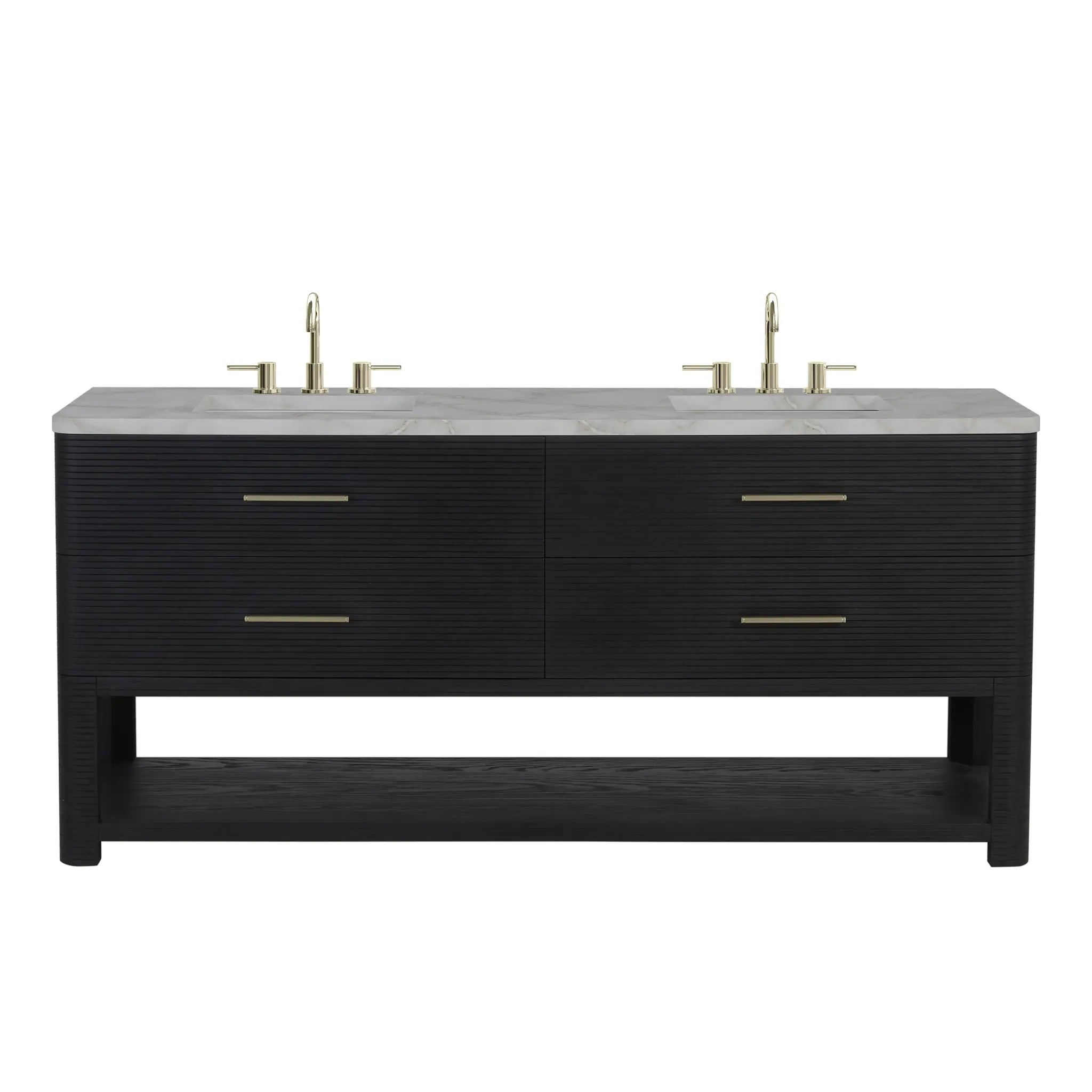 72" Lucian Double Vanity in Carbon Oak by James Martin Vanities