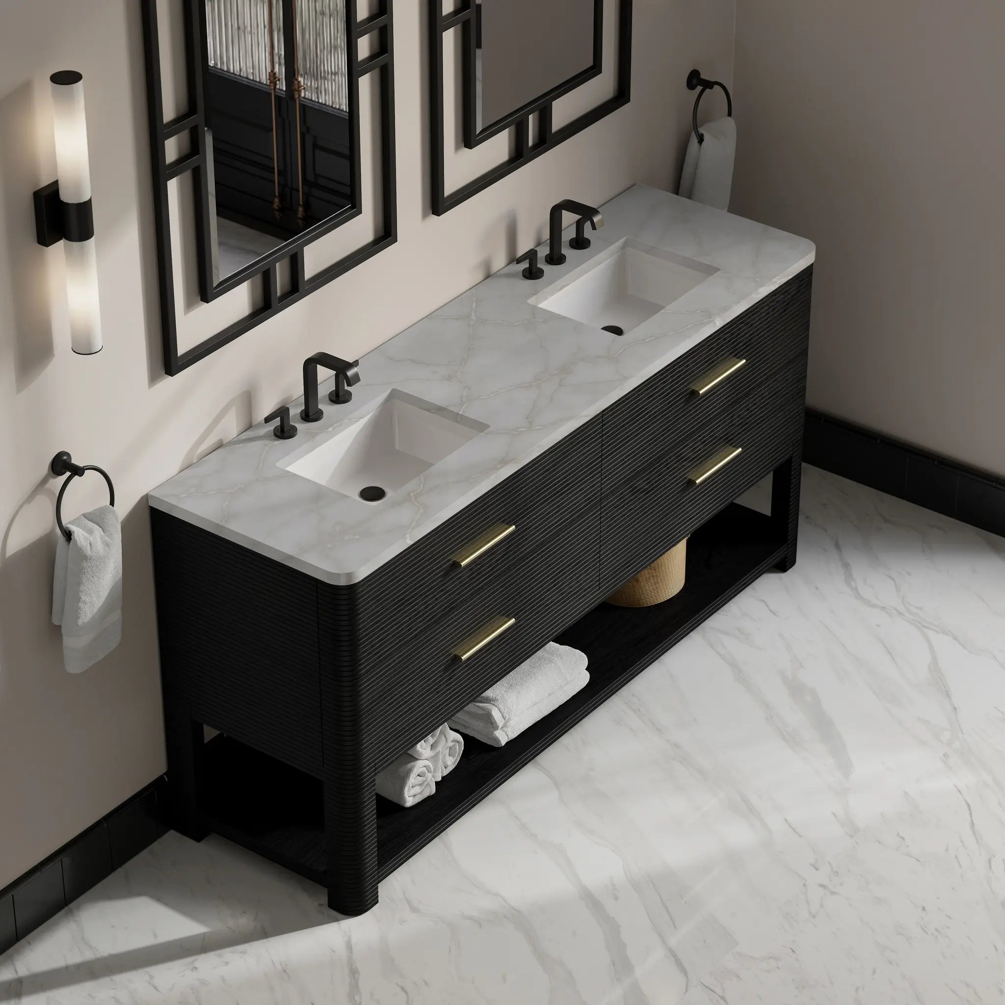 72 Lucian Double Vanity In Carbon Oak Standard Victorian Silver Silestone 8 Widespread 5