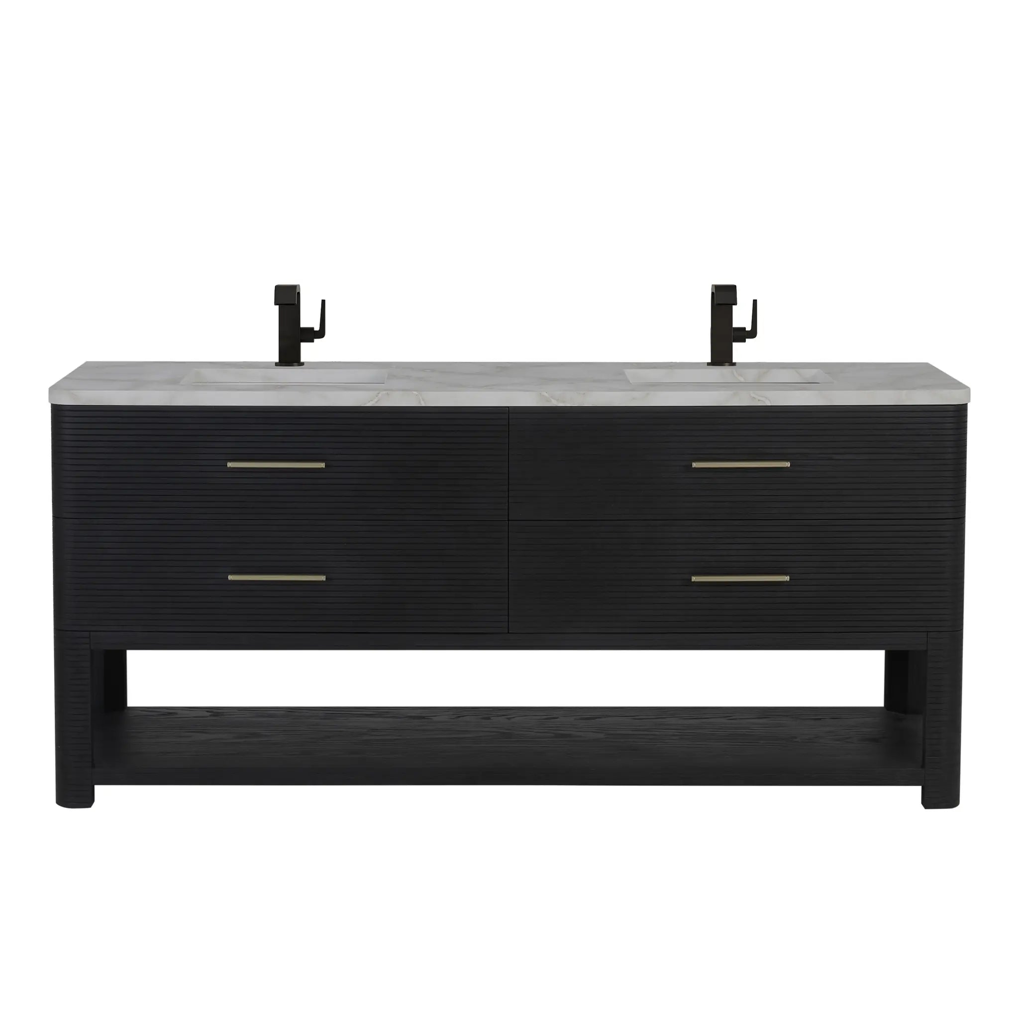 72" Lucian Double Vanity in Carbon Oak by James Martin Vanities