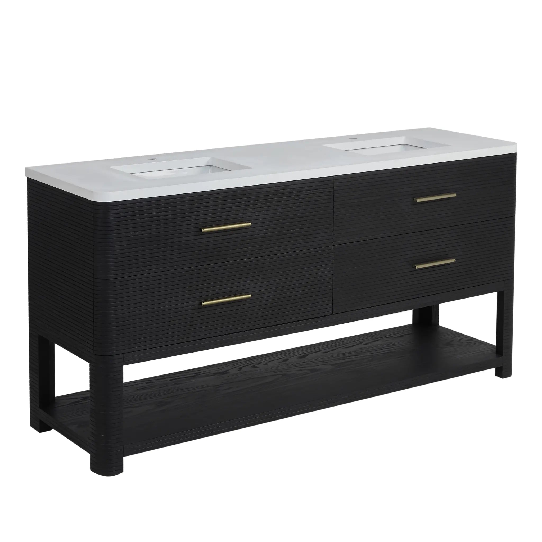 72 Lucian Double Vanity In Carbon Oak Standard White Zeus Silestone Single Hole 16
