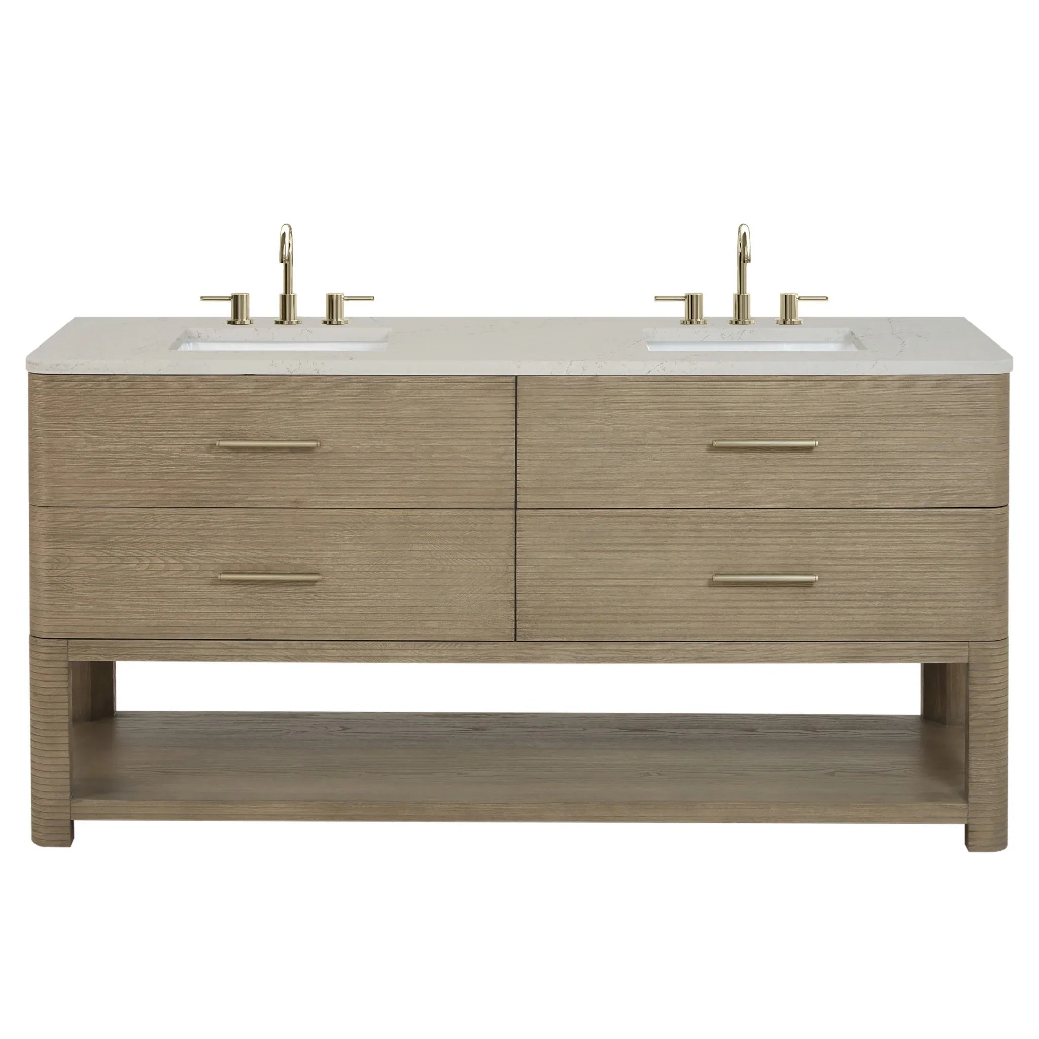 72" Lucian Double Vanity in Pebble Oak by James Martin Vanities