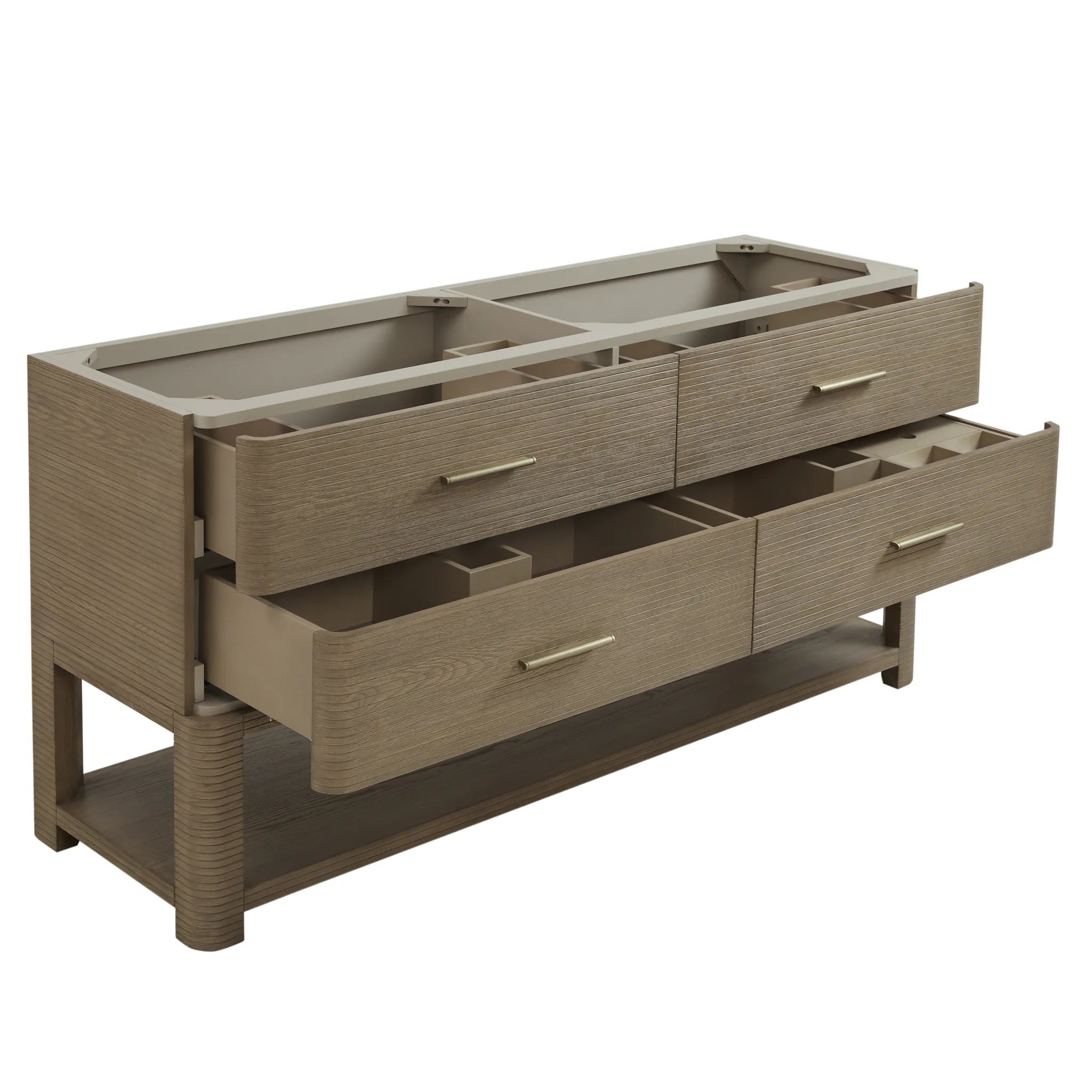 72" Lucian Double Vanity in Pebble Oak w/FreePower Wireless Charger-Cabinet Only-Not Available image 1