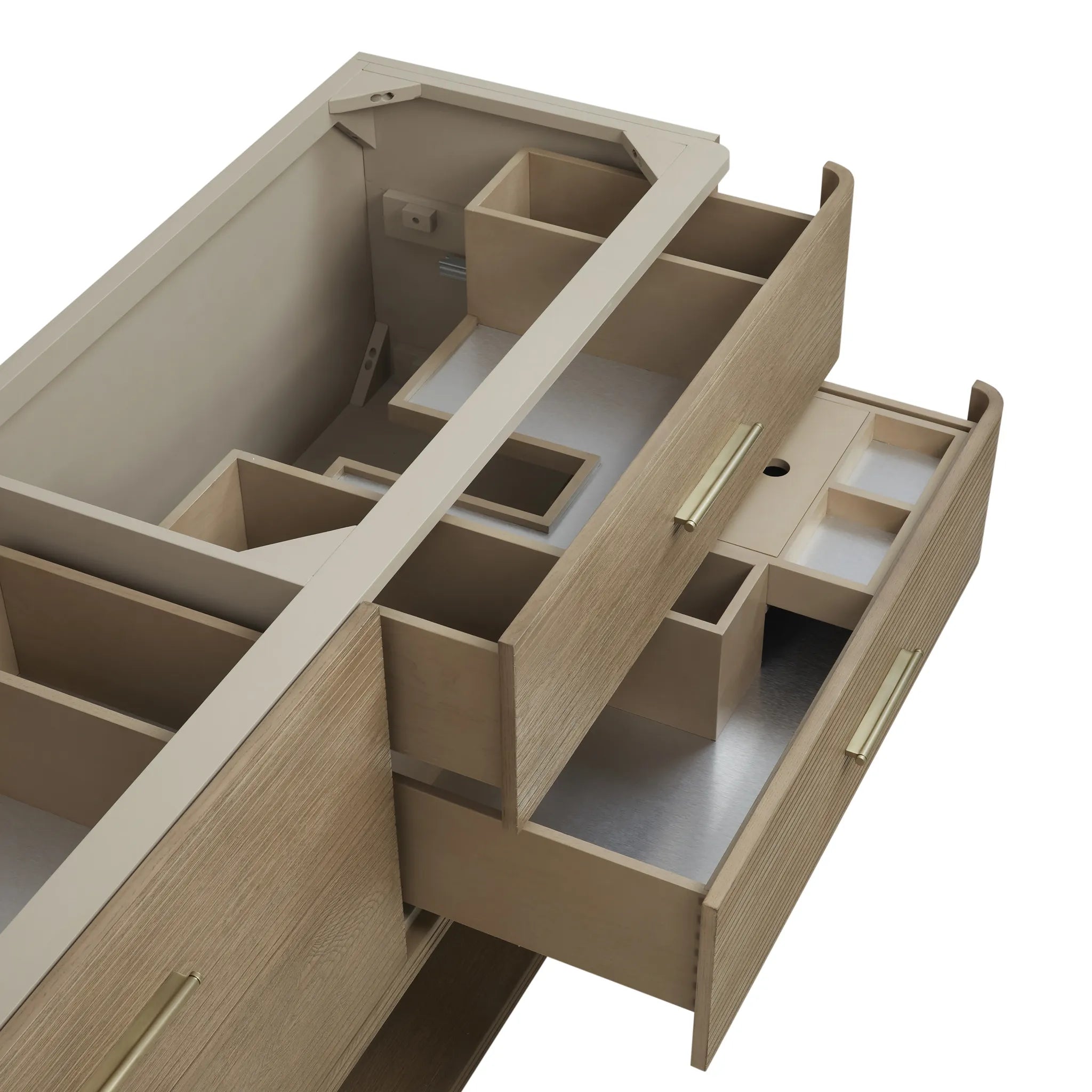 72" Lucian Double Vanity in Pebble Oak w/FreePower Wireless Charger-Cabinet Only-Not Available image 5