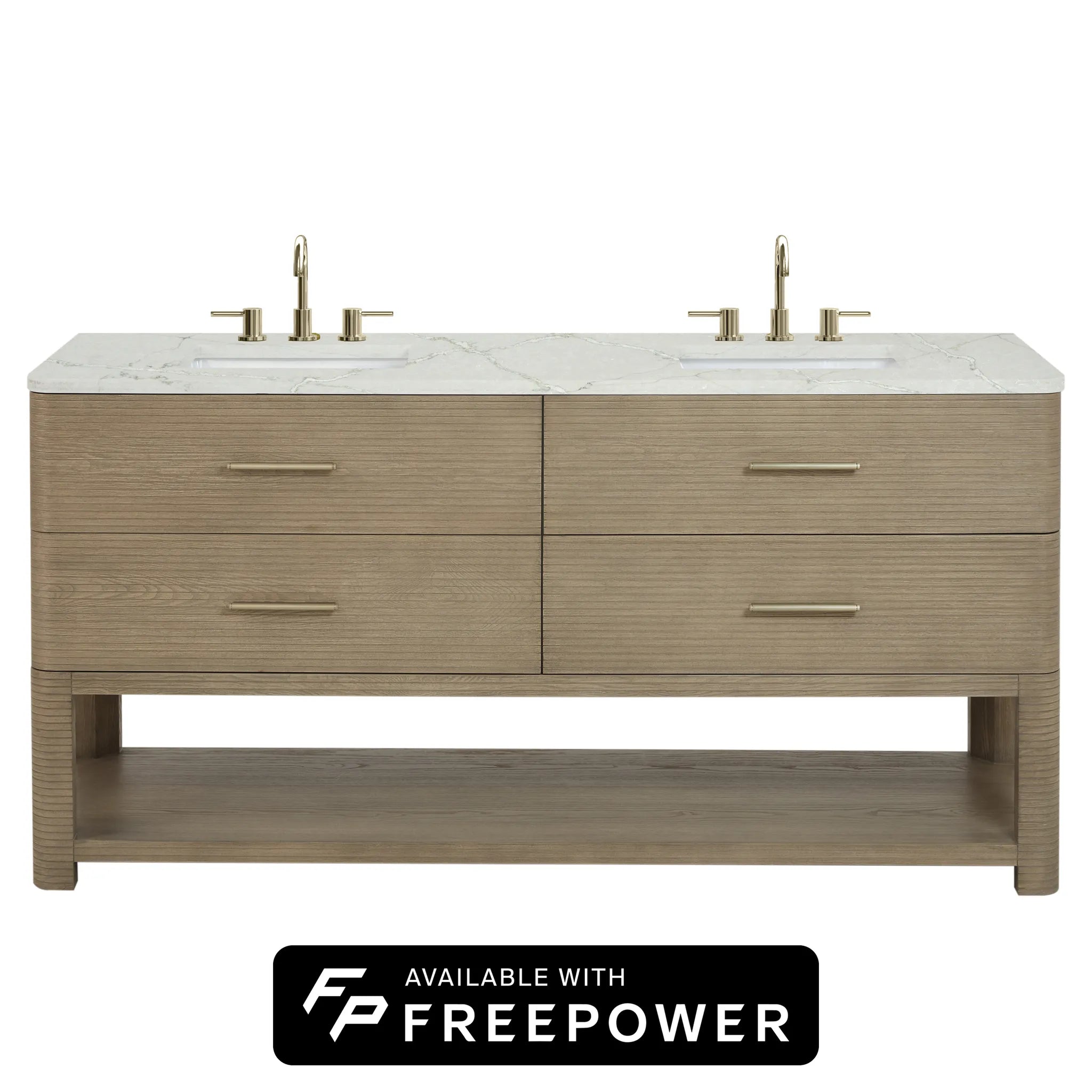 72" Lucian Double Vanity in Pebble Oak by James Martin Vanities