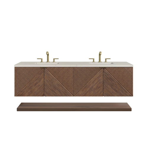 72" Double Sink Bathroom Vanity with Top in Chestnut - James Martin Marcello