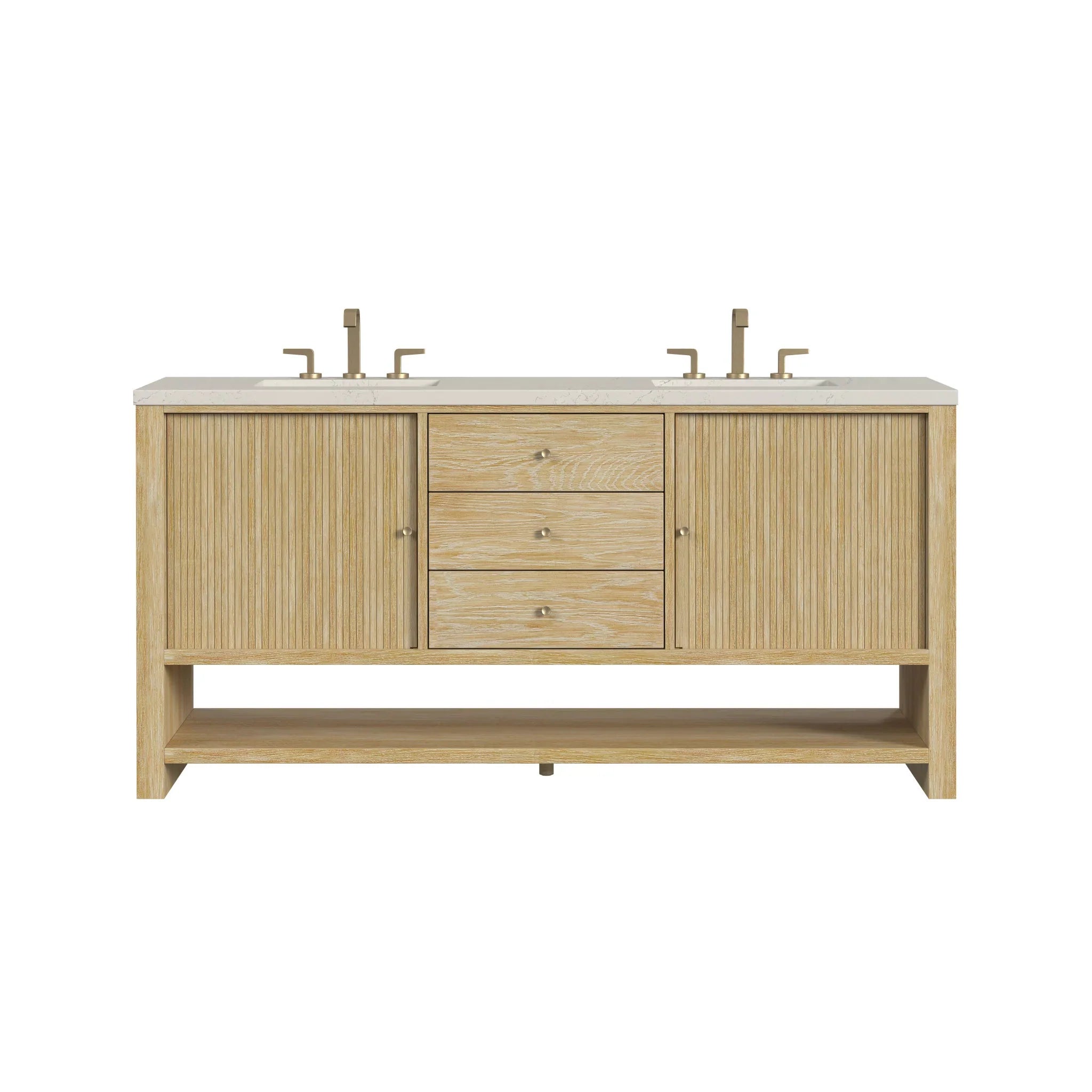 72" Marigot Double Vanity in Sunwashed Oak by James Martin Vanities - AURA Modern Home