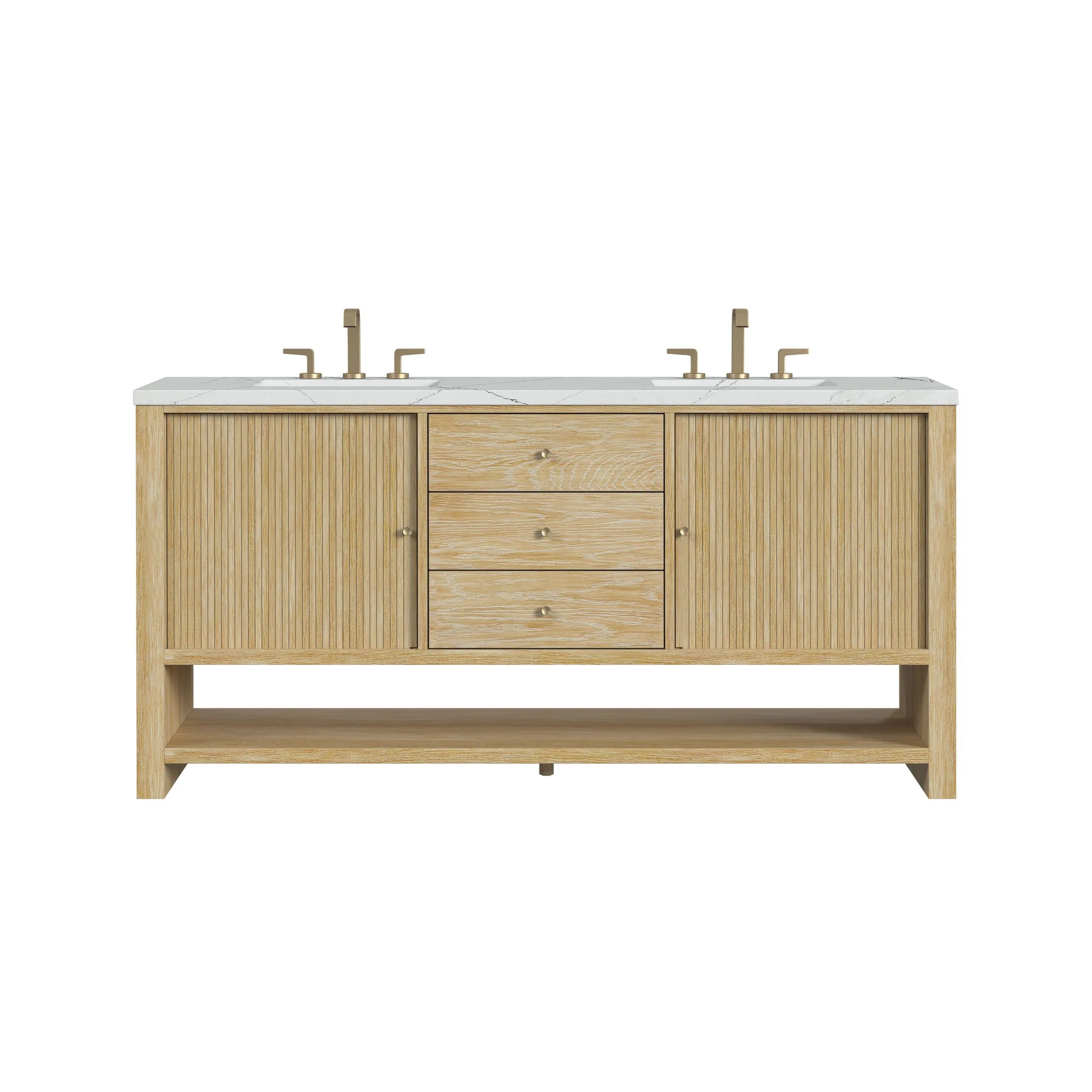 72" Marigot Double Vanity in Sunwashed Oak by James Martin Vanities - AURA Modern Home