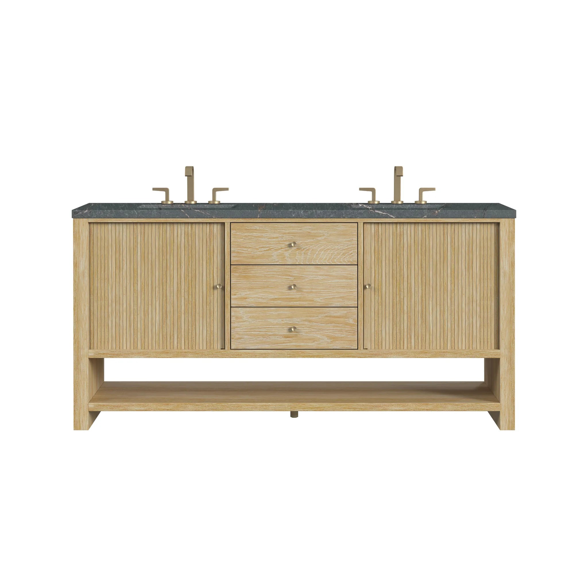 72" Marigot Double Vanity in Sunwashed Oak by James Martin Vanities - AURA Modern Home