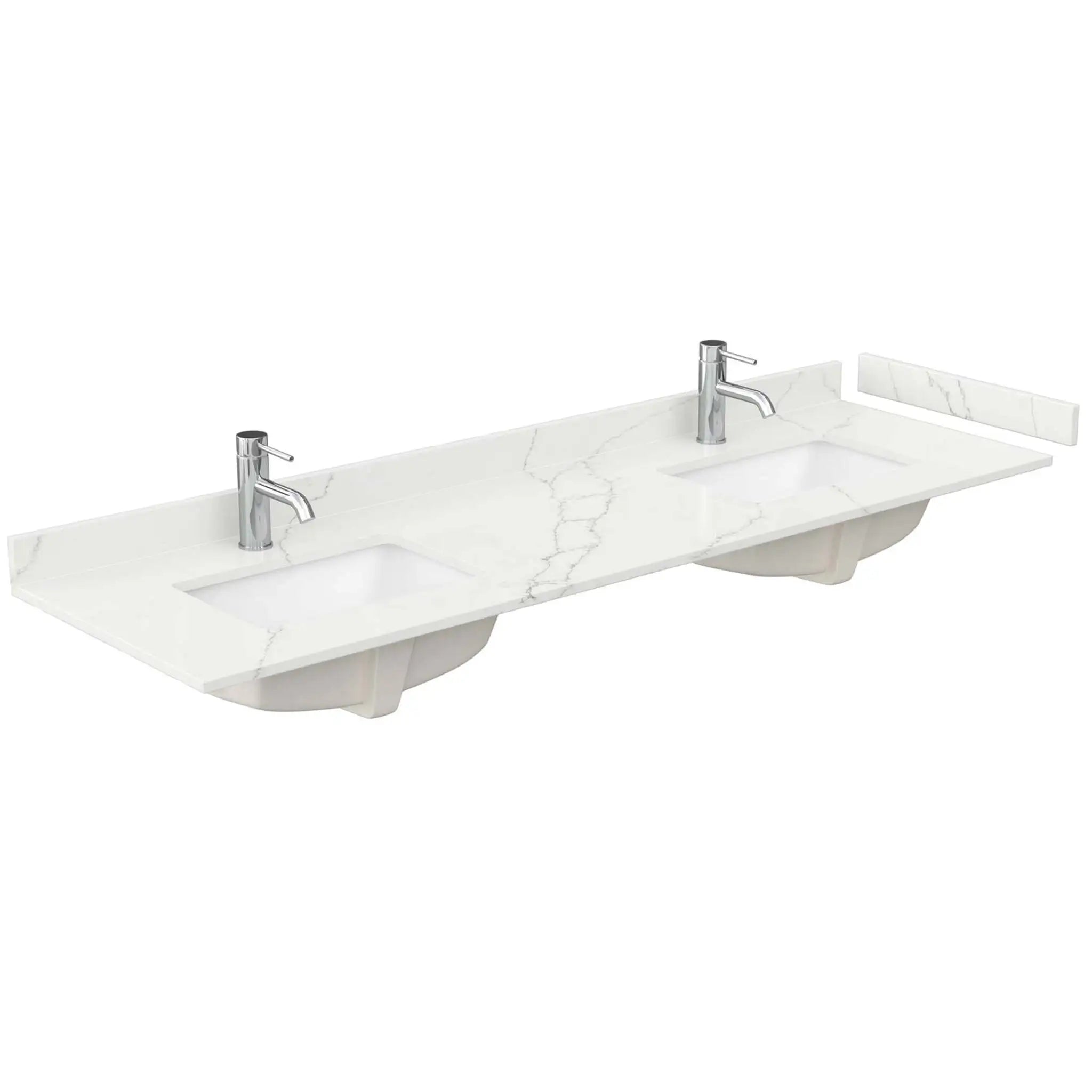 72" Marlena Double Bathroom Vanity in White with Matte Black Trim by Wyndham
