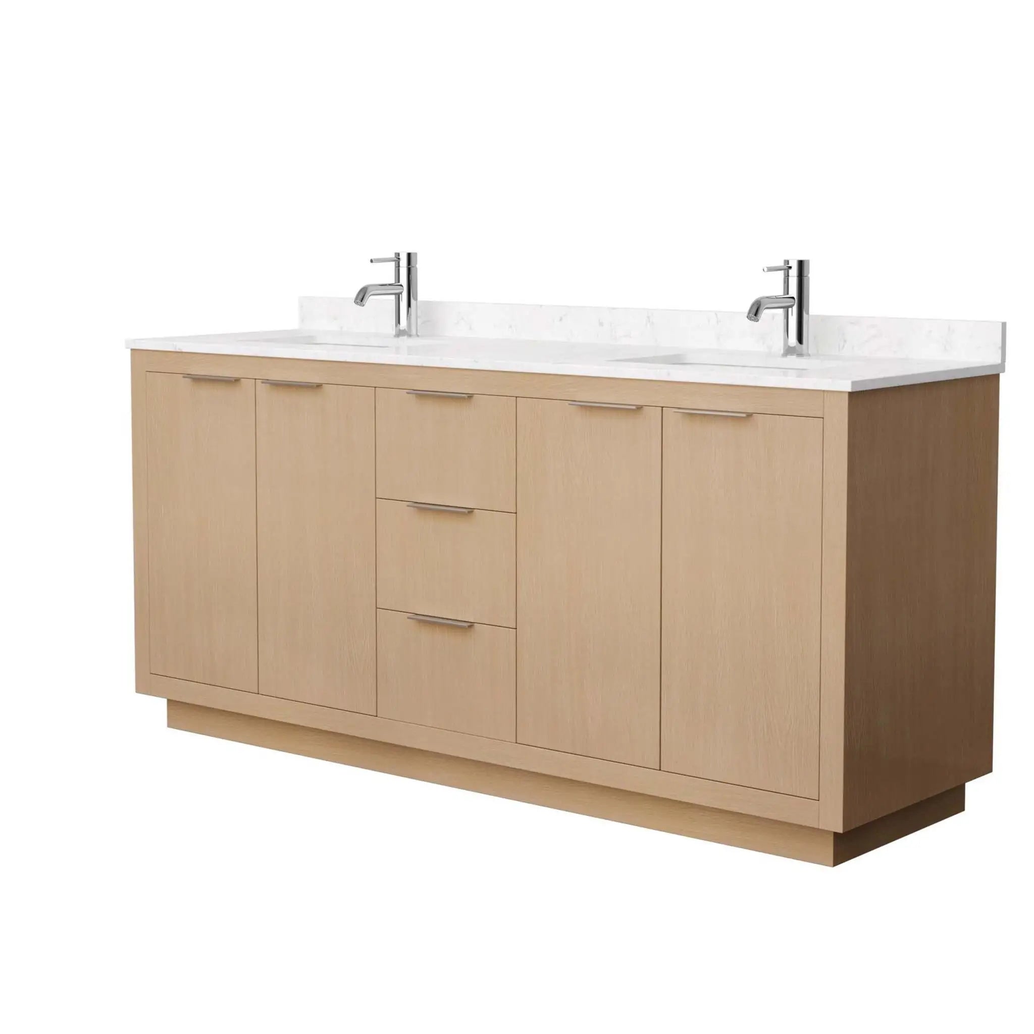 72" Maroni Double Bathroom Vanity in Light Straw with Brushed Nickel Trim by Wyndham