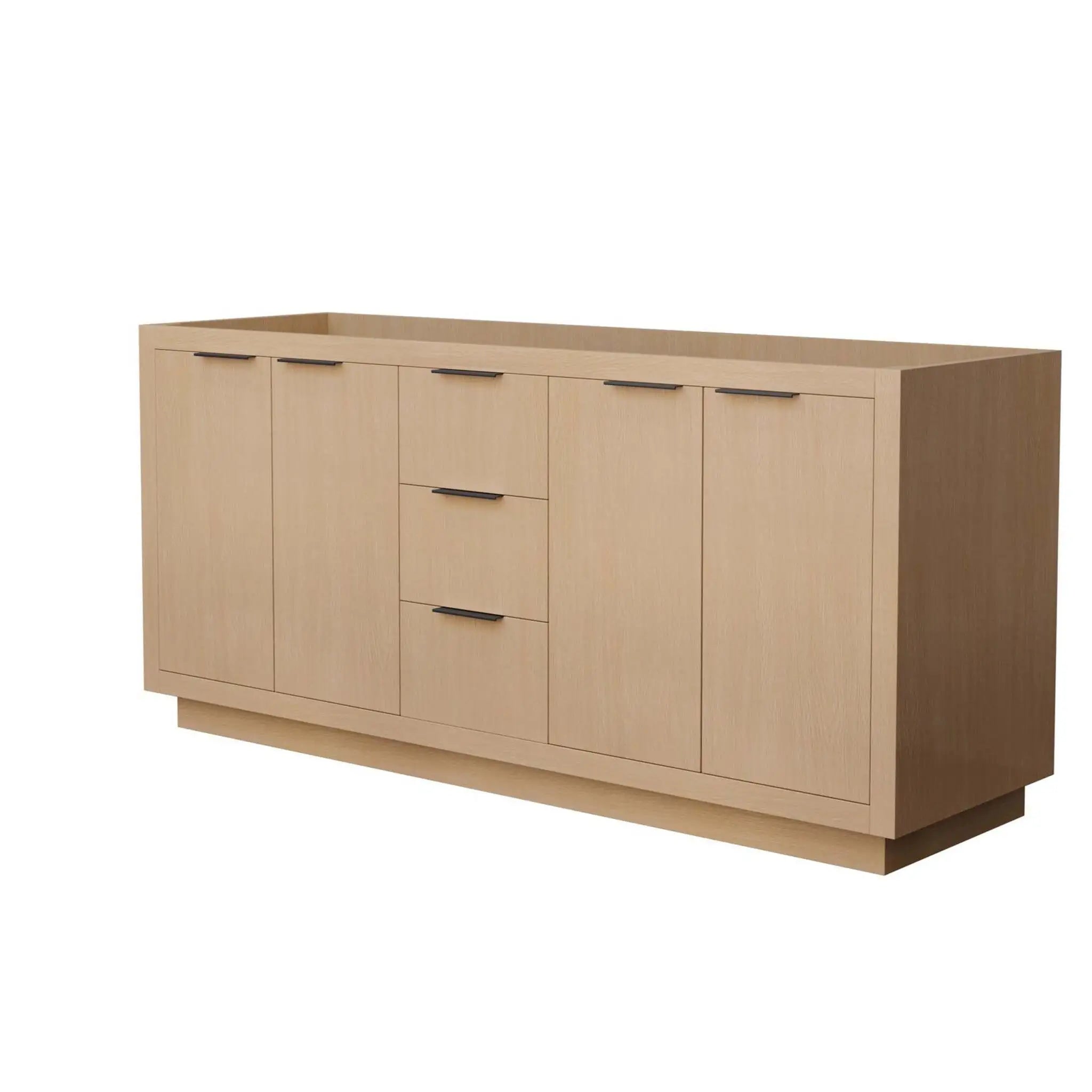 72" Maroni Double Bathroom Vanity in Light Straw with Matte Black Trim by Wyndham