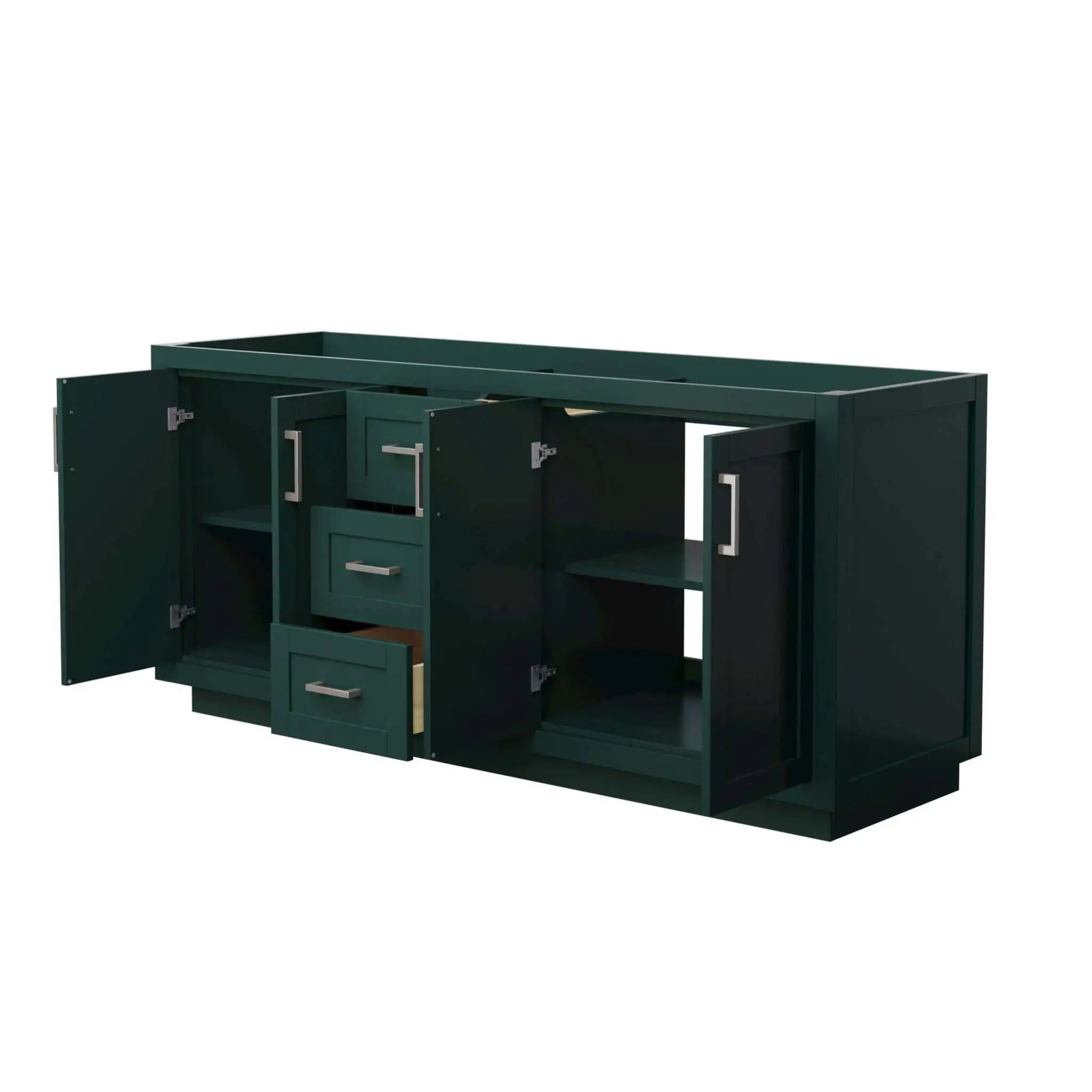 72" Miranda Double Bathroom Vanity in Green with Brushed Nickel Trim by Wyndham