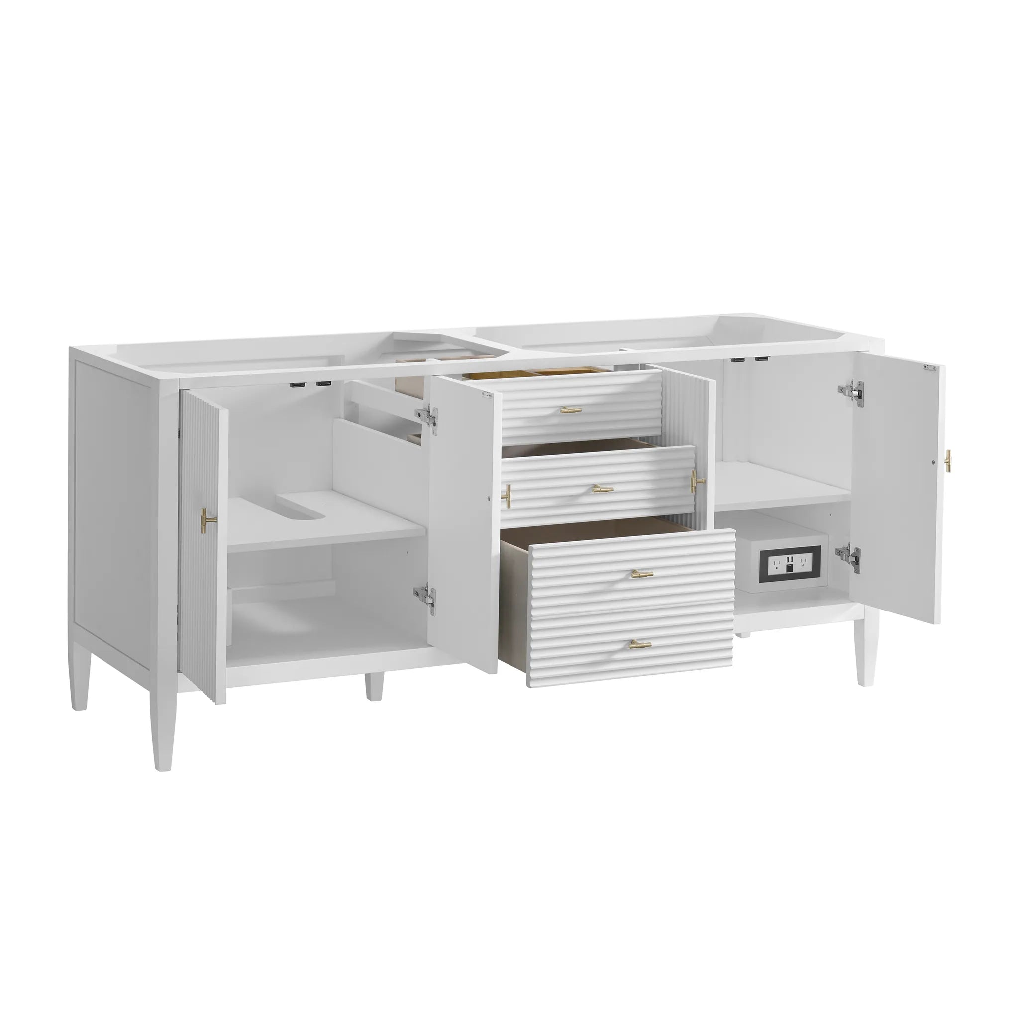 72" Myrrin Vanity in Bright White-Cabinet Only-Not Available image 2