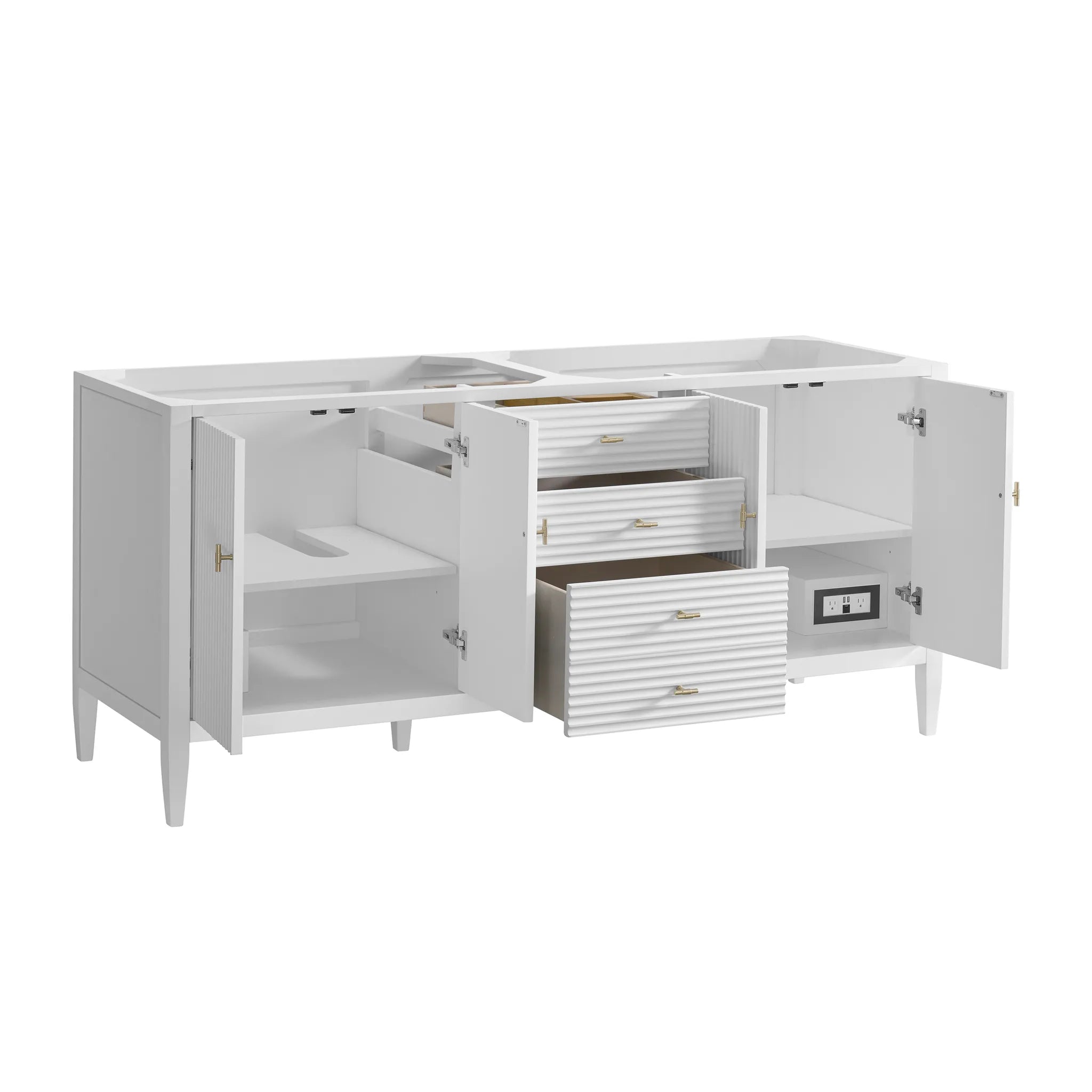72" Myrrin Vanity in Bright White-Lime Delight Silestone-8" Widespread image 7