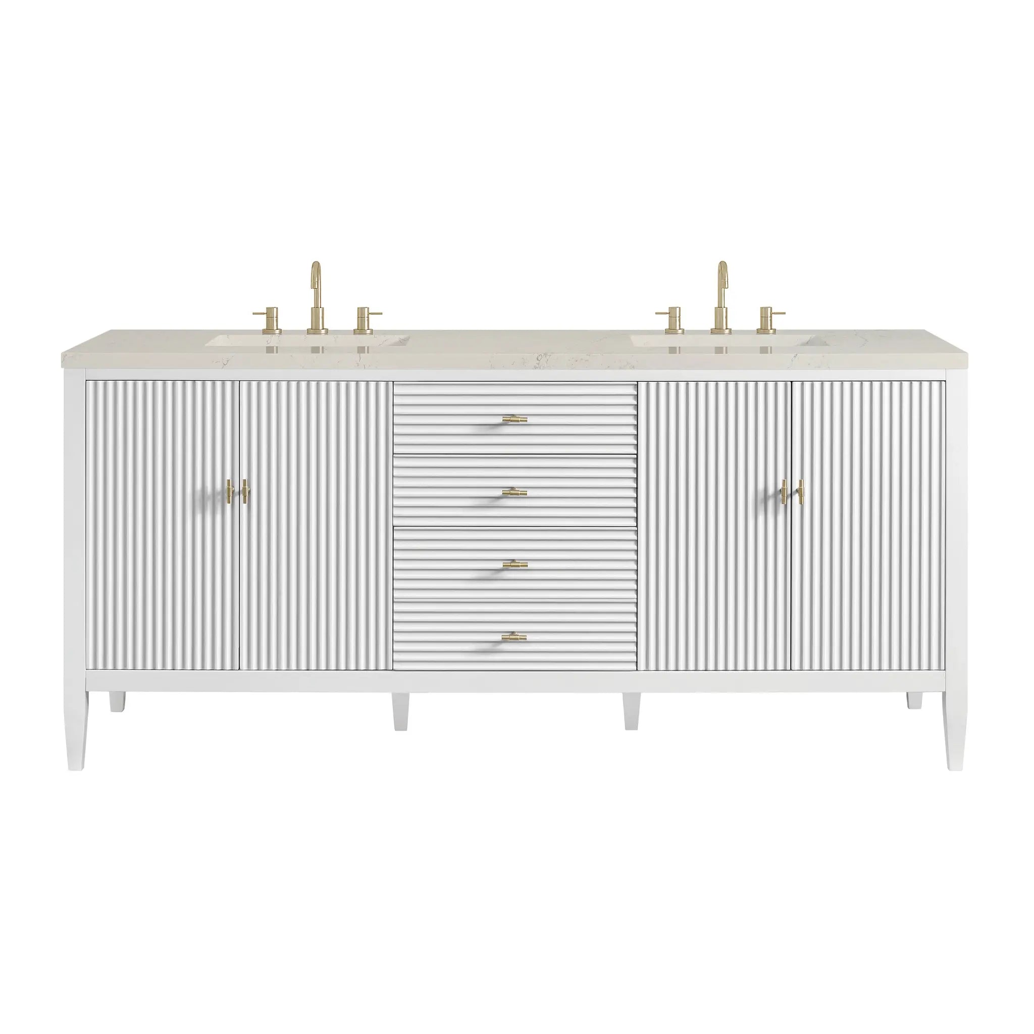 72" Myrrin Vanity in Bright White by James Martin Vanities