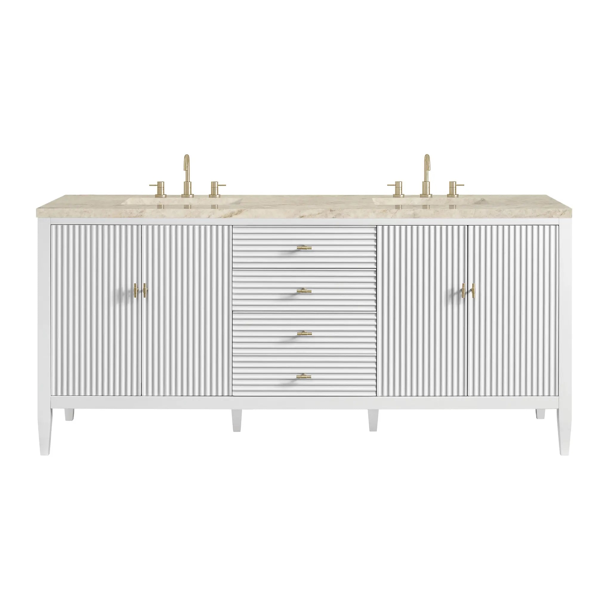 72" Myrrin Vanity in Bright White by James Martin Vanities