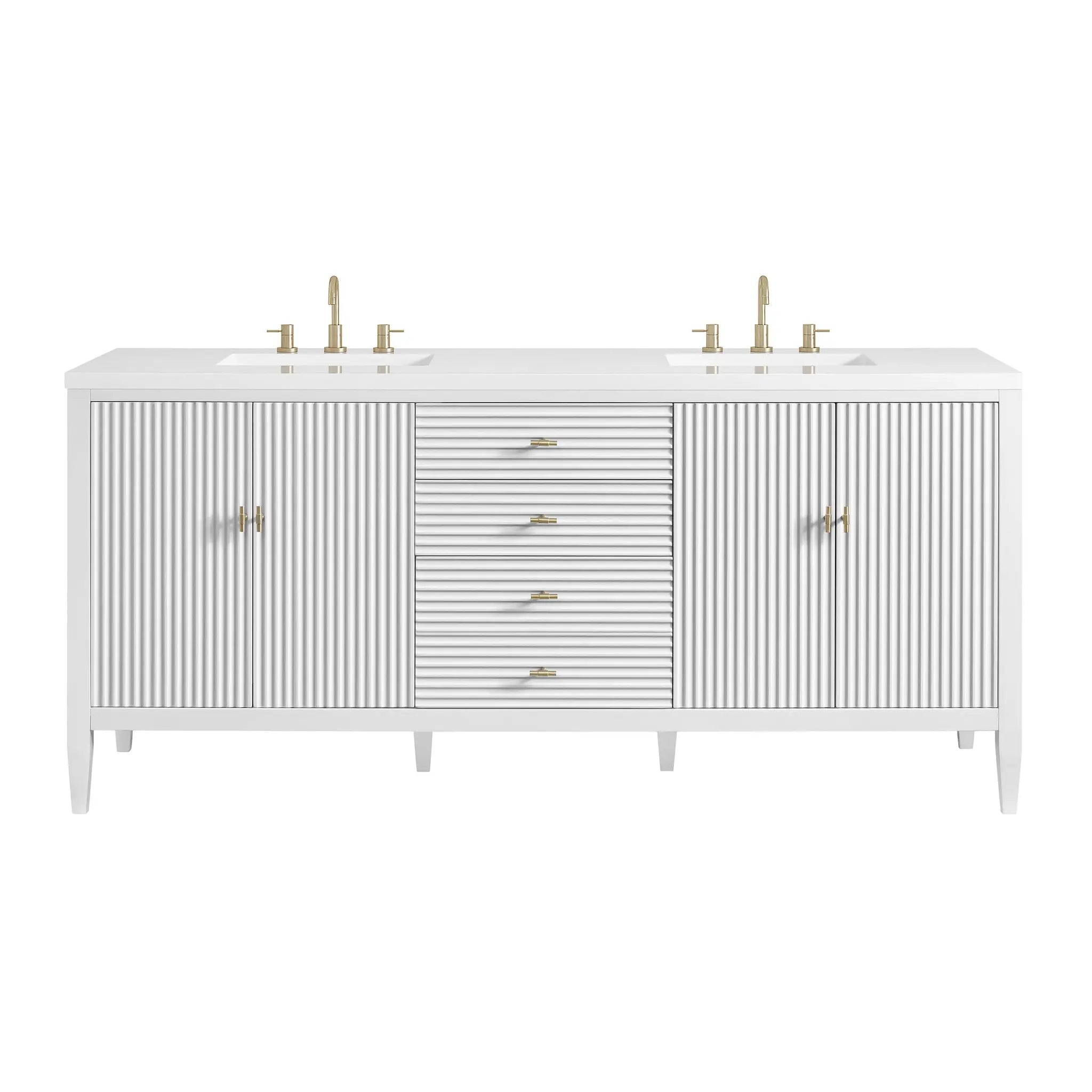 72" Myrrin Vanity in Bright White by James Martin Vanities