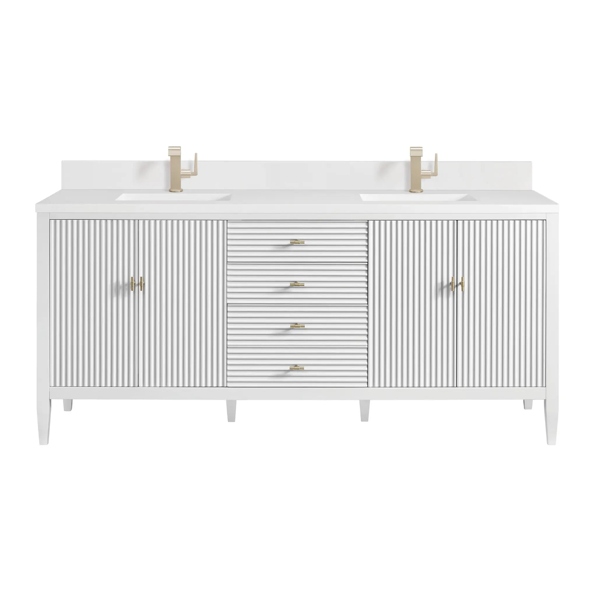 72" Myrrin Vanity in Bright White by James Martin Vanities