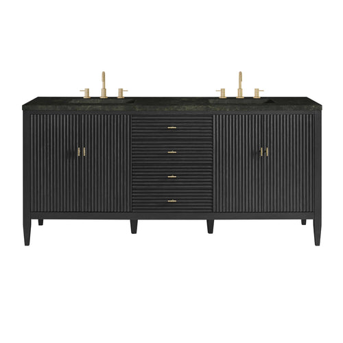 72" Double Sink Bathroom Vanity with Top in Carbon Oak - James Martin Myrrin