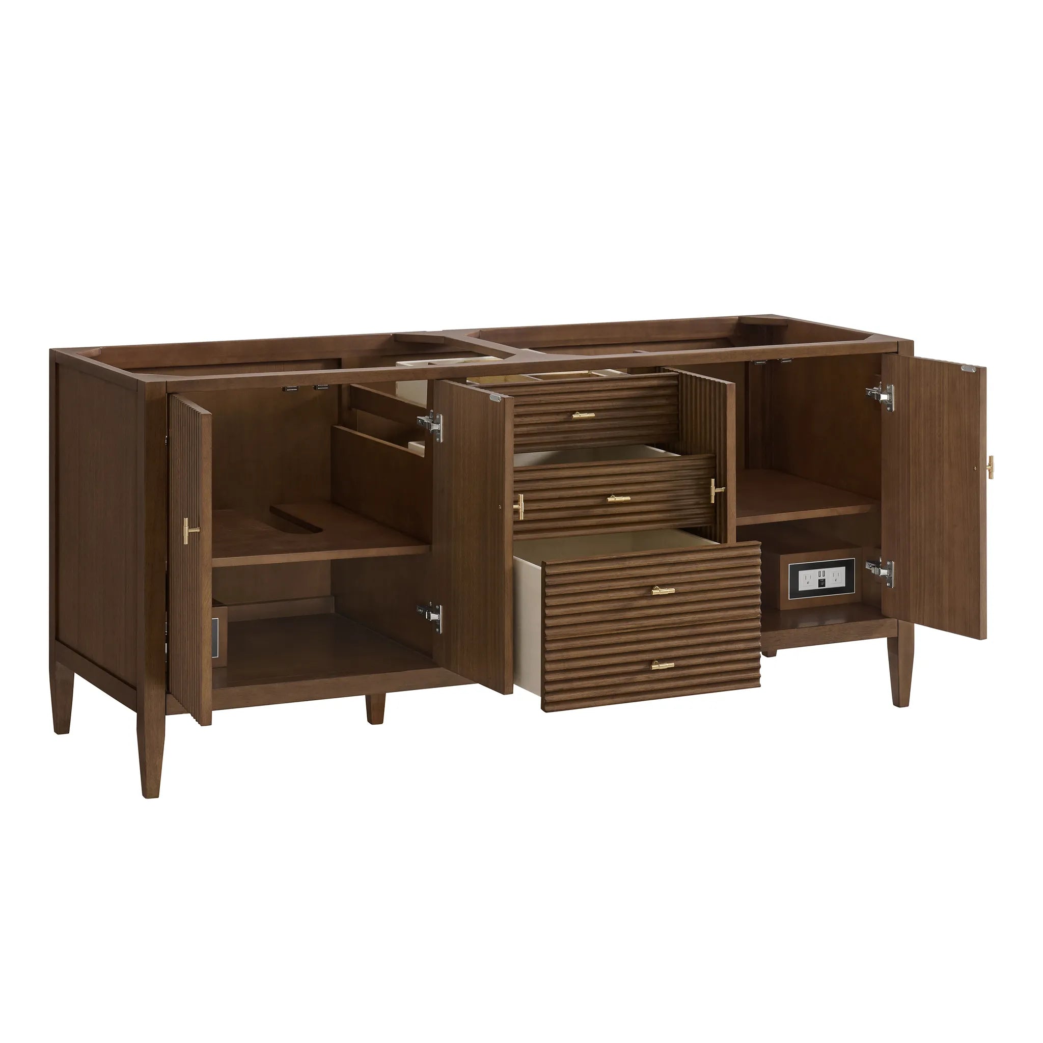 72" Myrrin Vanity in Mid Century Walnut-Cabinet Only-Not Available image 2
