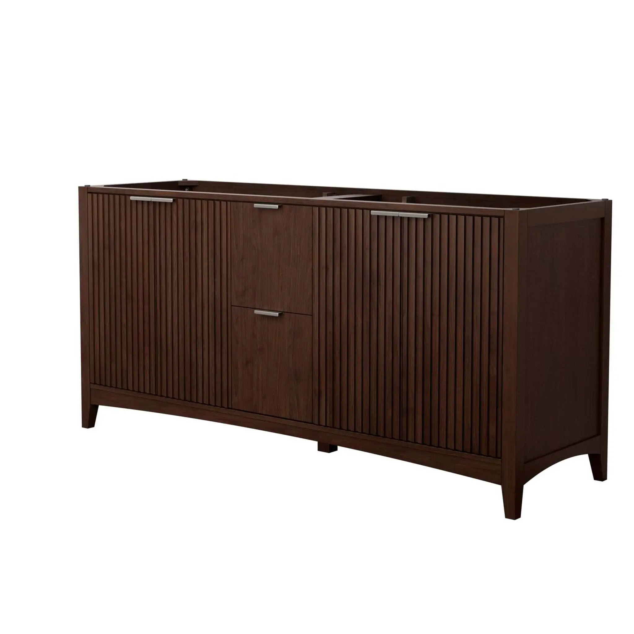 72" Palmilla Double Bathroom Vanity in Dark Walnut with Brushed Nickel Trim by Wyndham