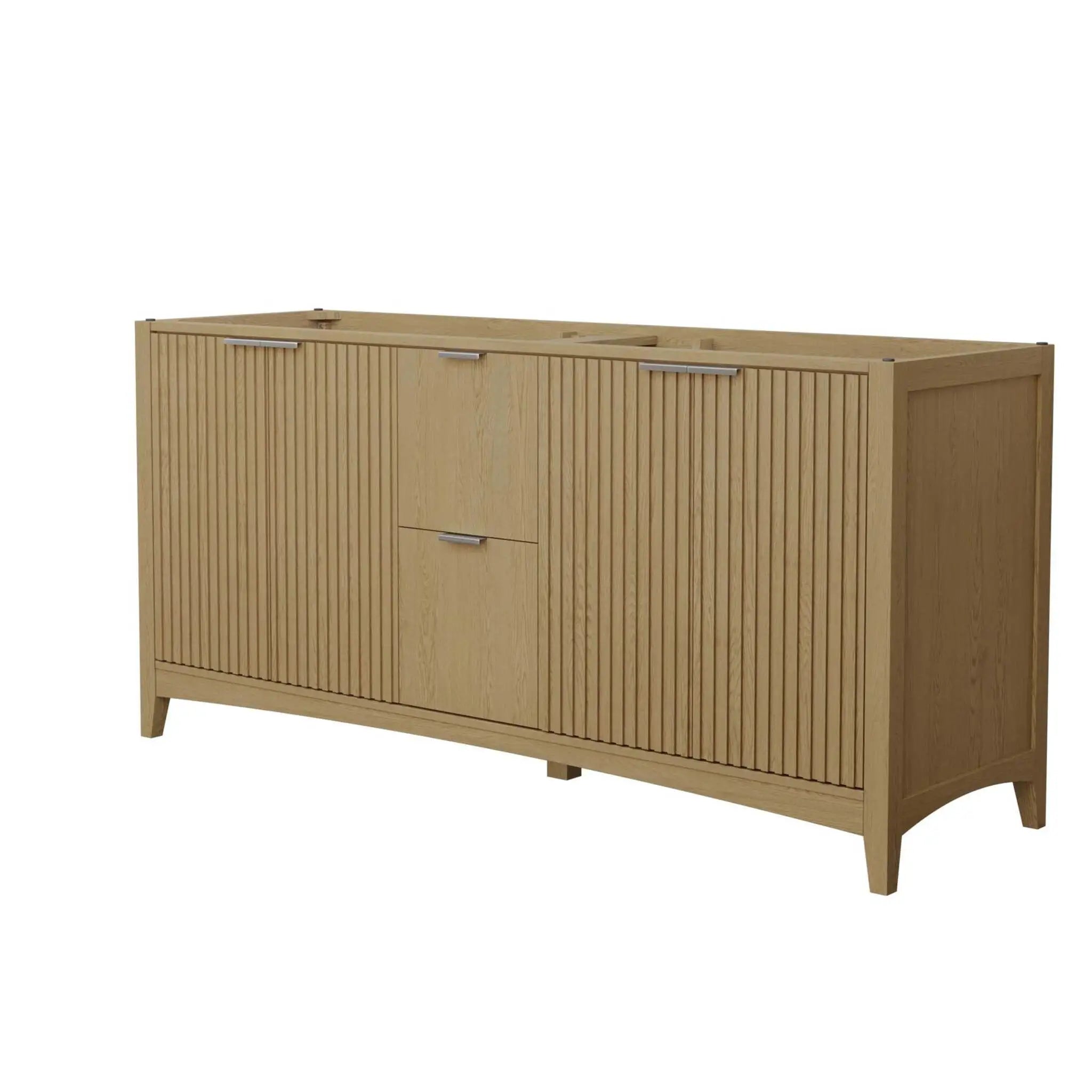 72" Palmilla Double Bathroom Vanity in Natural Oak with Brushed Nickel Trim by Wyndham
