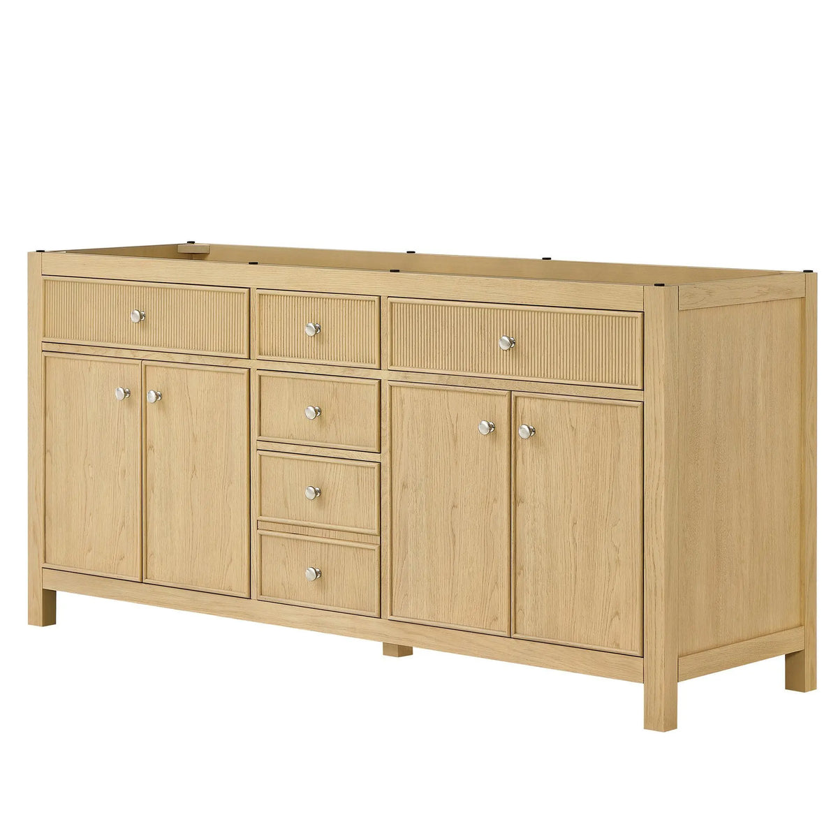 72" Rian Double Bathroom Vanity Scandinavian Oak Brushed Nickel Trim by wyndham View 20