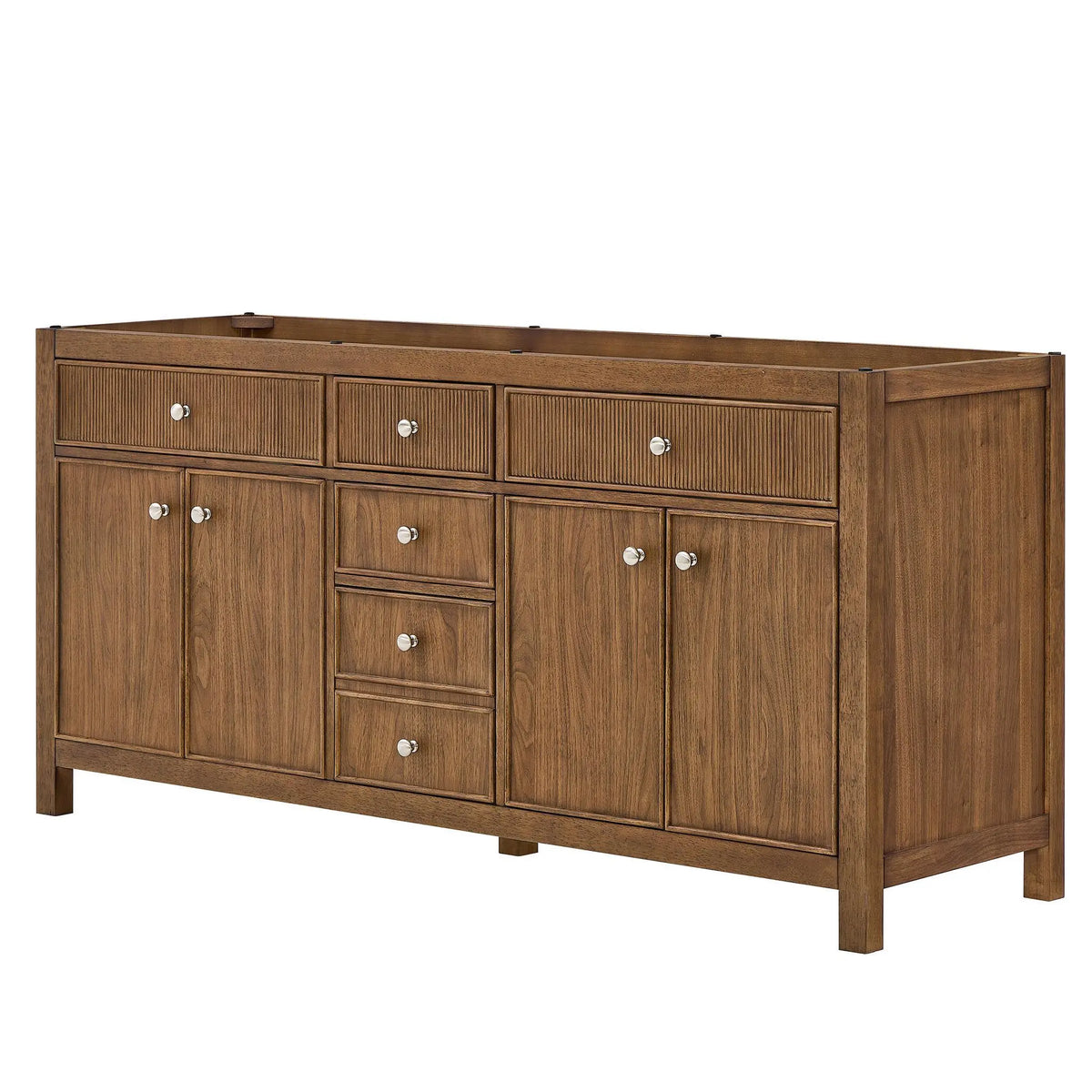 72" Rian Double Bathroom Vanity Toasted Walnut Brushed Nickel Trim by wyndham View 20
