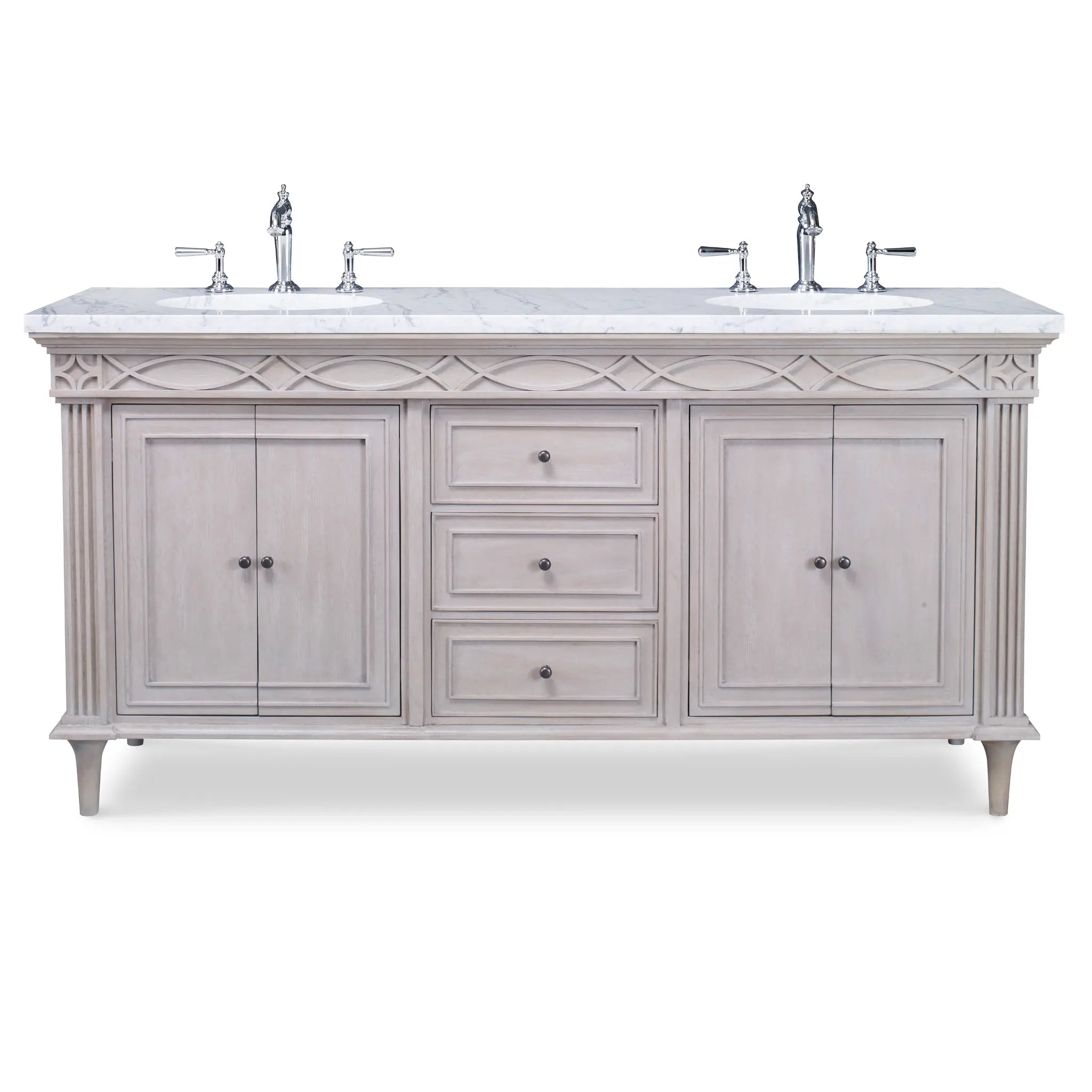 72" Seville Double Sink Chest - French White by Ambella Home image