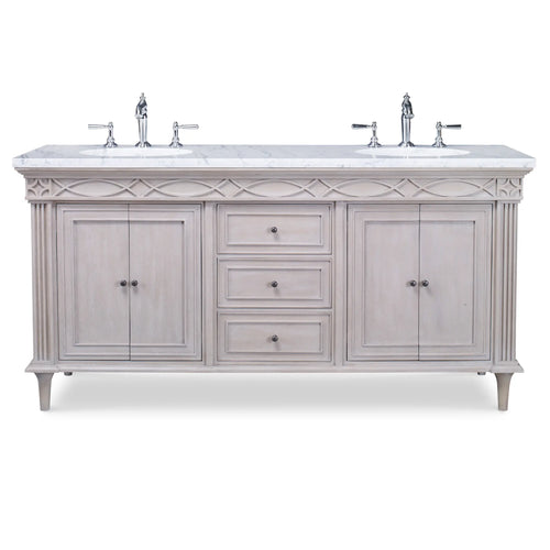 72" Seville Double Bath Vanity - French White by Ambella Home