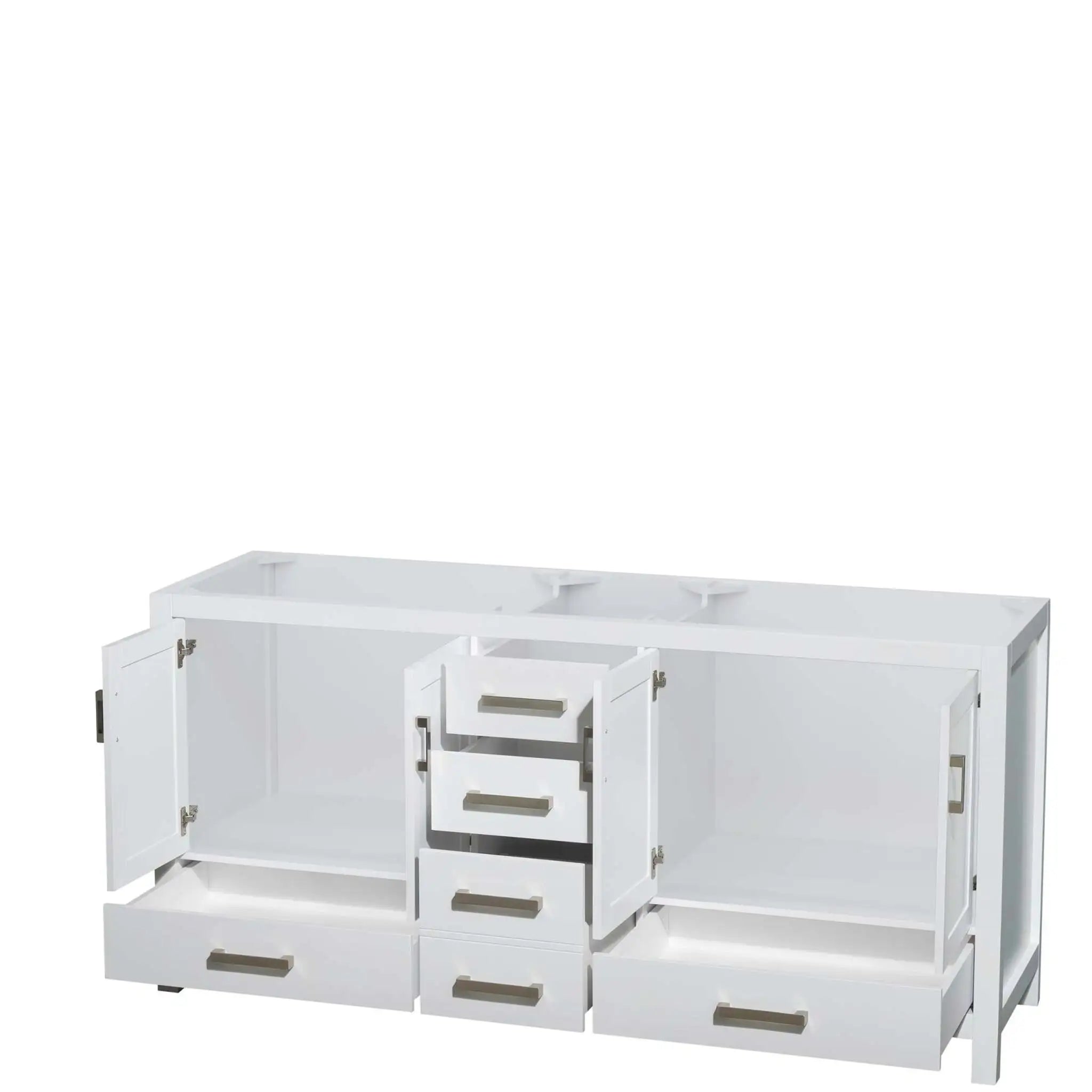 72" Sheffield Double Bathroom Vanity in White with Brushed Chrome Trim by Wyndham
