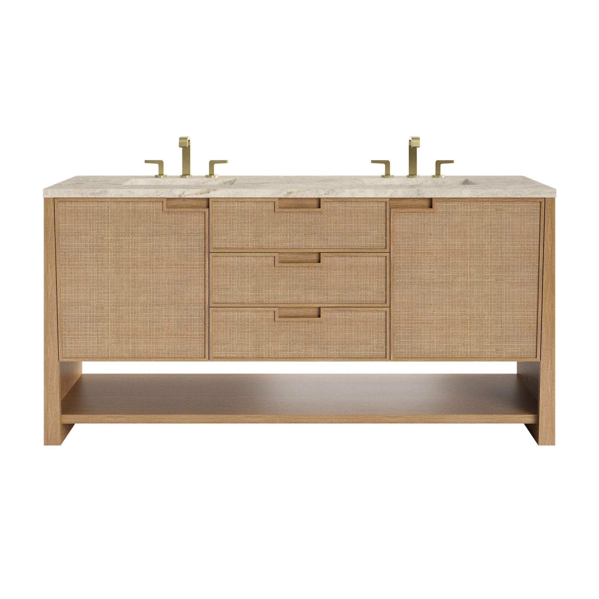 72" Solene Double Vanity in Seaside Oak by James Martin Vanities - AURA Modern Home