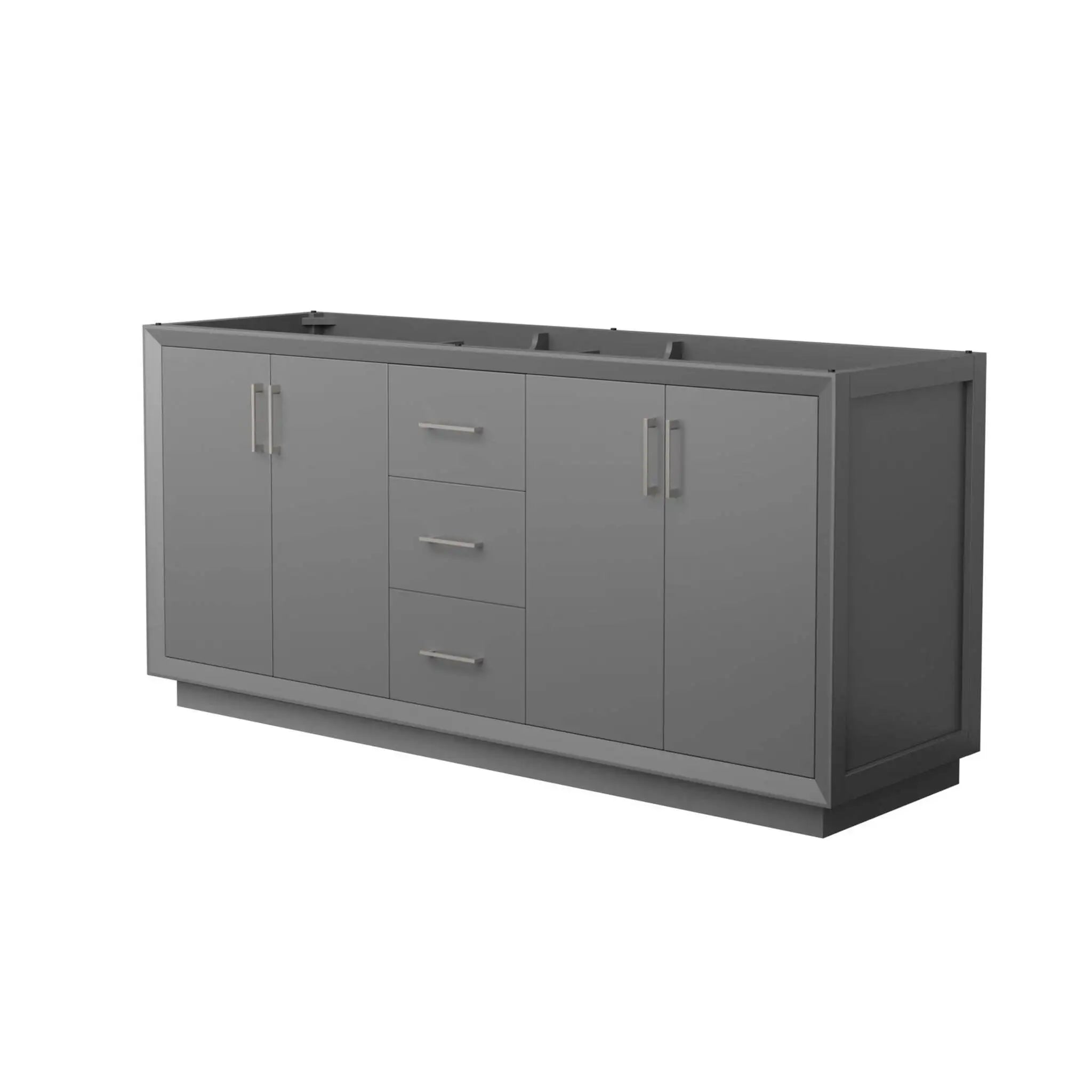 72" Strada Double Bathroom Vanity in Dark Gray with Brushed Nickel Trim by Wyndham