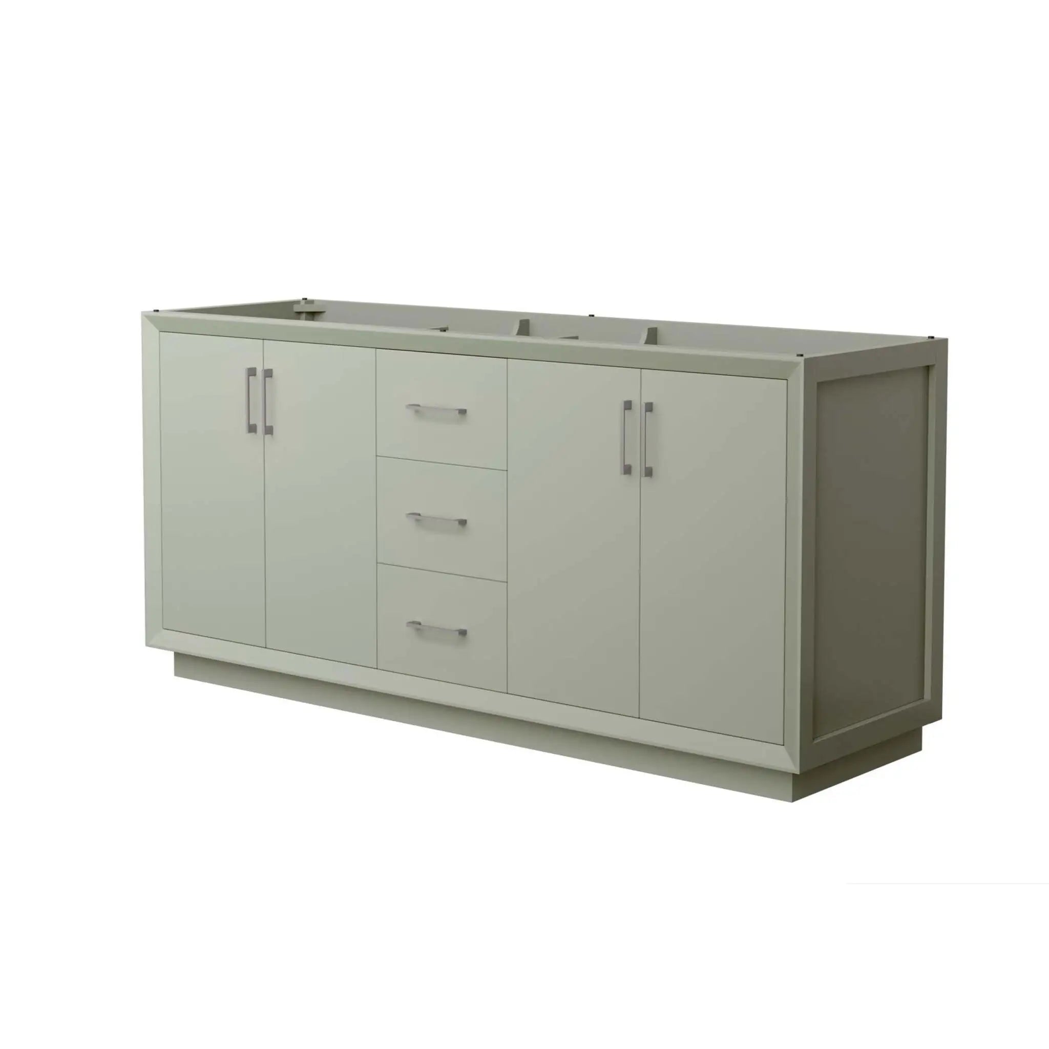 72" Strada Double Bathroom Vanity in Light Green with Brushed Nickel Trim by Wyndham