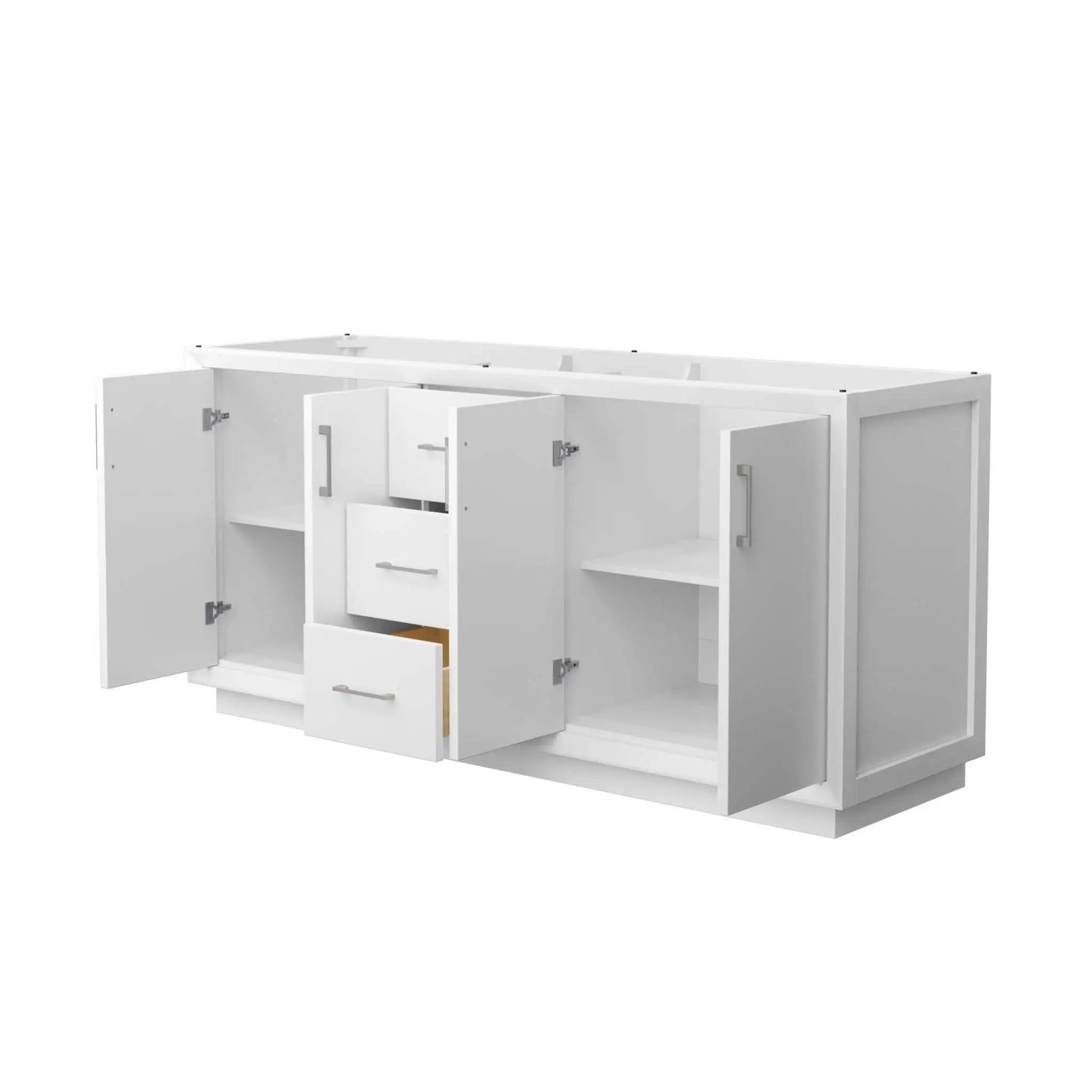 72" Strada Double Bathroom Vanity in White with Brushed Nickel Trim by Wyndham