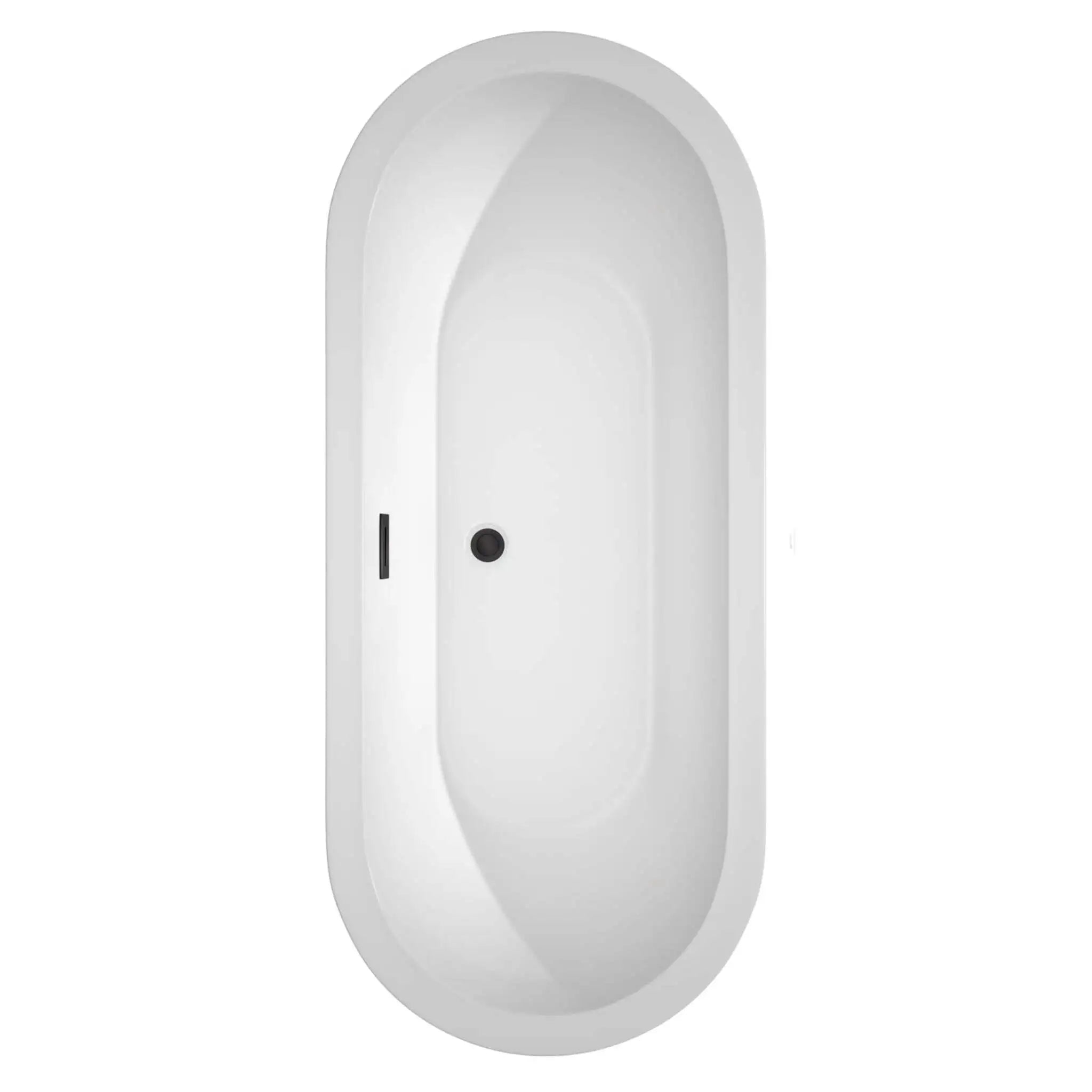 72" White Freestanding Bathtub, Matte Black Trim - Soho by Wyndham (WCOBT100272MBTRIM) image 3