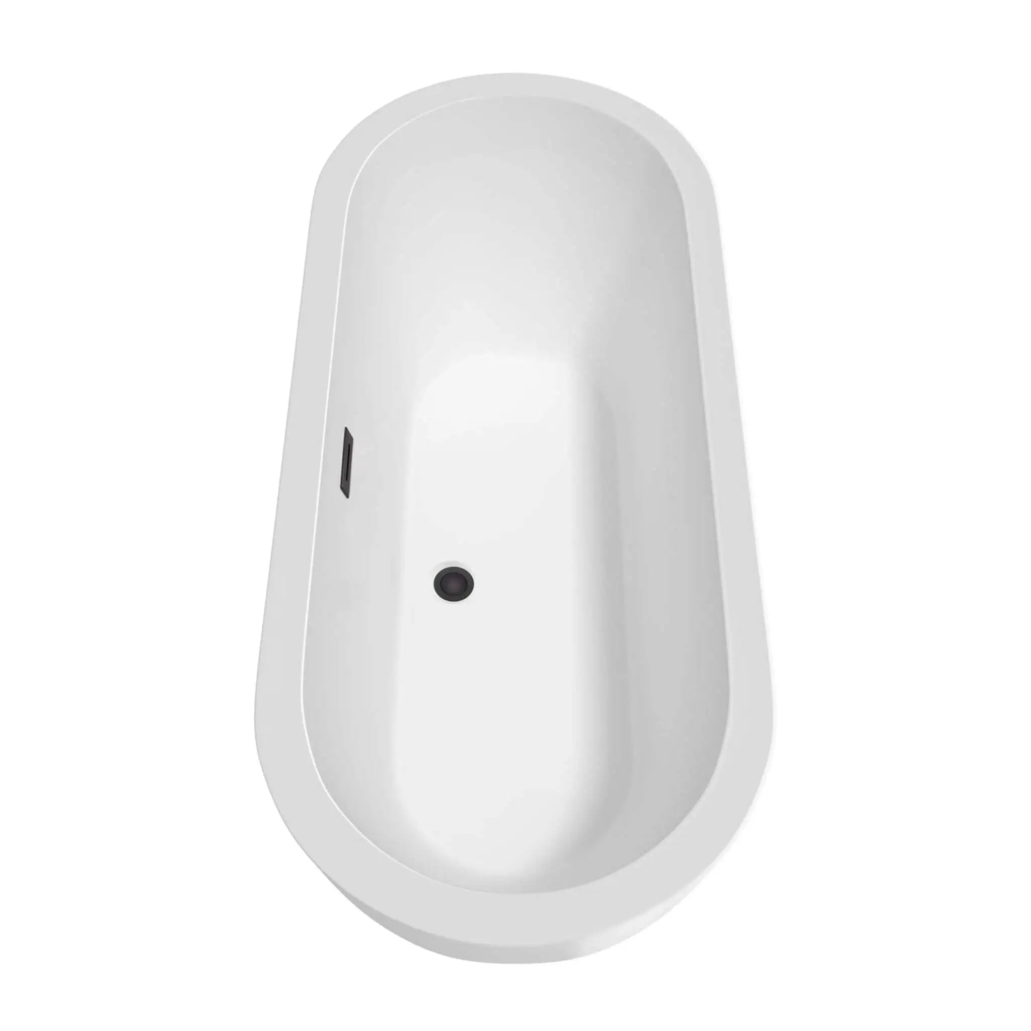 72" White Freestanding Bathtub, Matte Black Trim - Soho by Wyndham (WCOBT100272MBTRIM) image 4