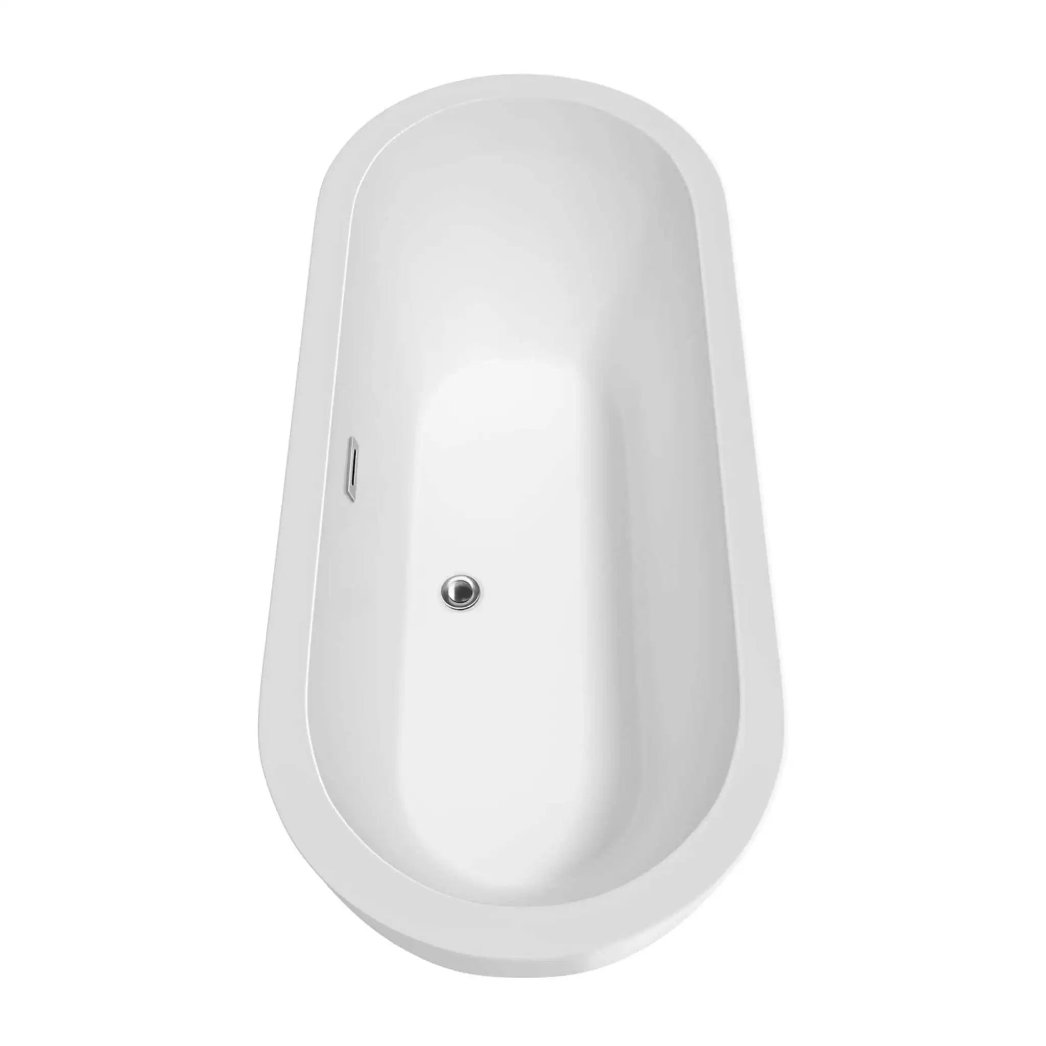 72" White Freestanding Bathtub with Polished Chrome Faucet - Soho by Wyndham (WCOBT100272ATP11PC) image 4