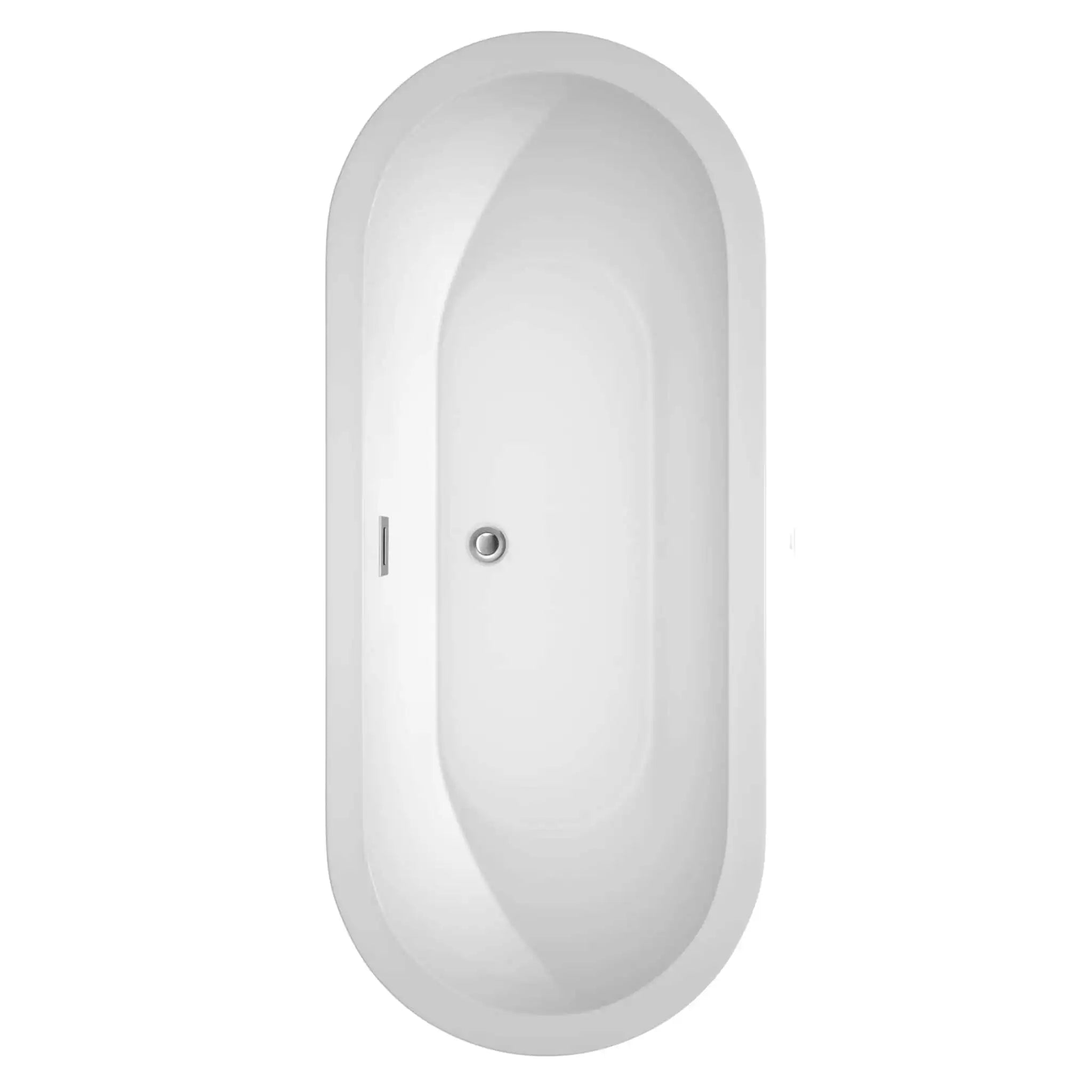 72" White Freestanding Bathtub with Polished Chrome Faucet - Soho by Wyndham (WCOBT100272PCATPBK) image 4